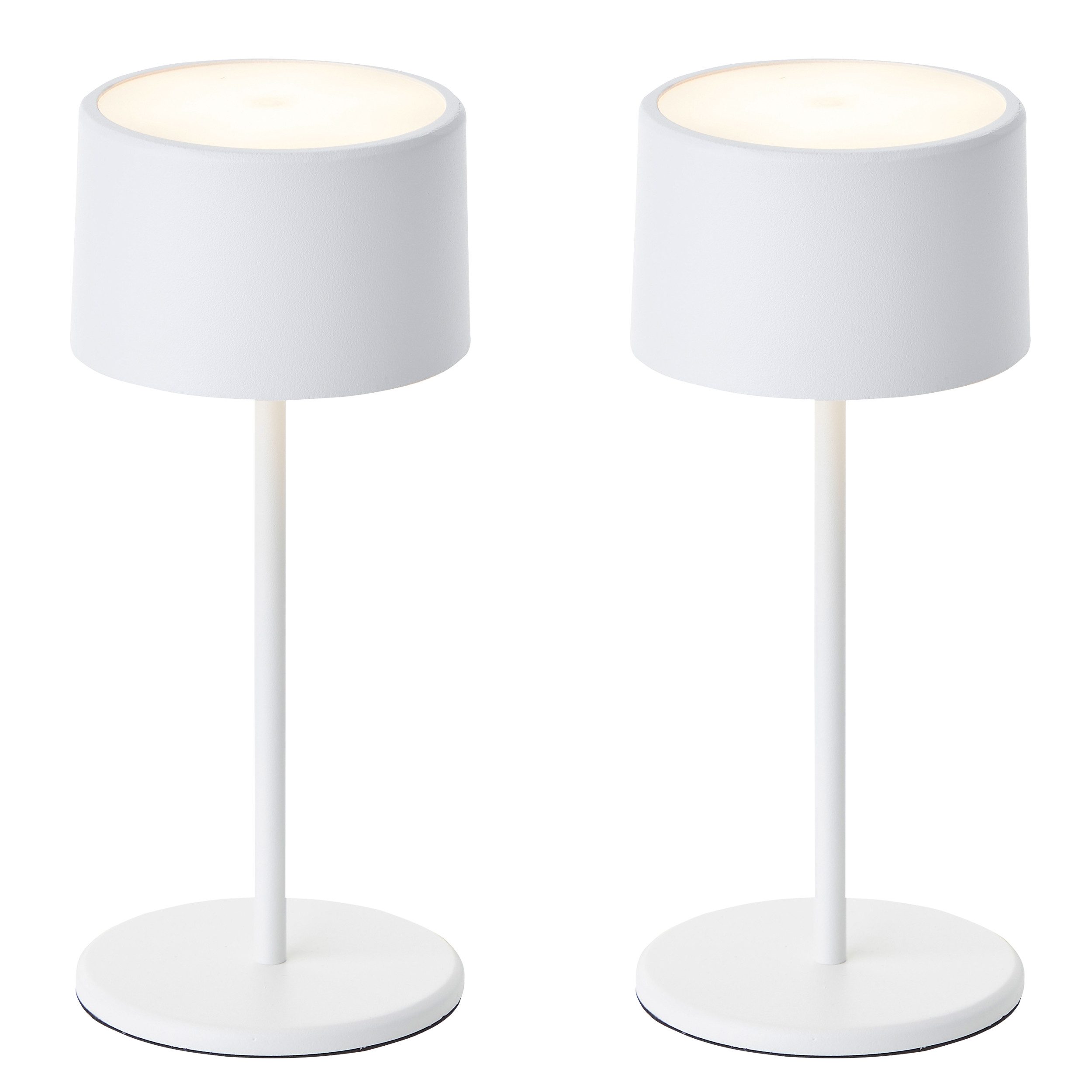OTTO home Tischleuchte Dreell, Akkuleuchte, Dimmfunktion, LED fest integriert, Warmweiß, 2er Set, 210 lm, Touchdimmer, 3000 K, H 21 cm