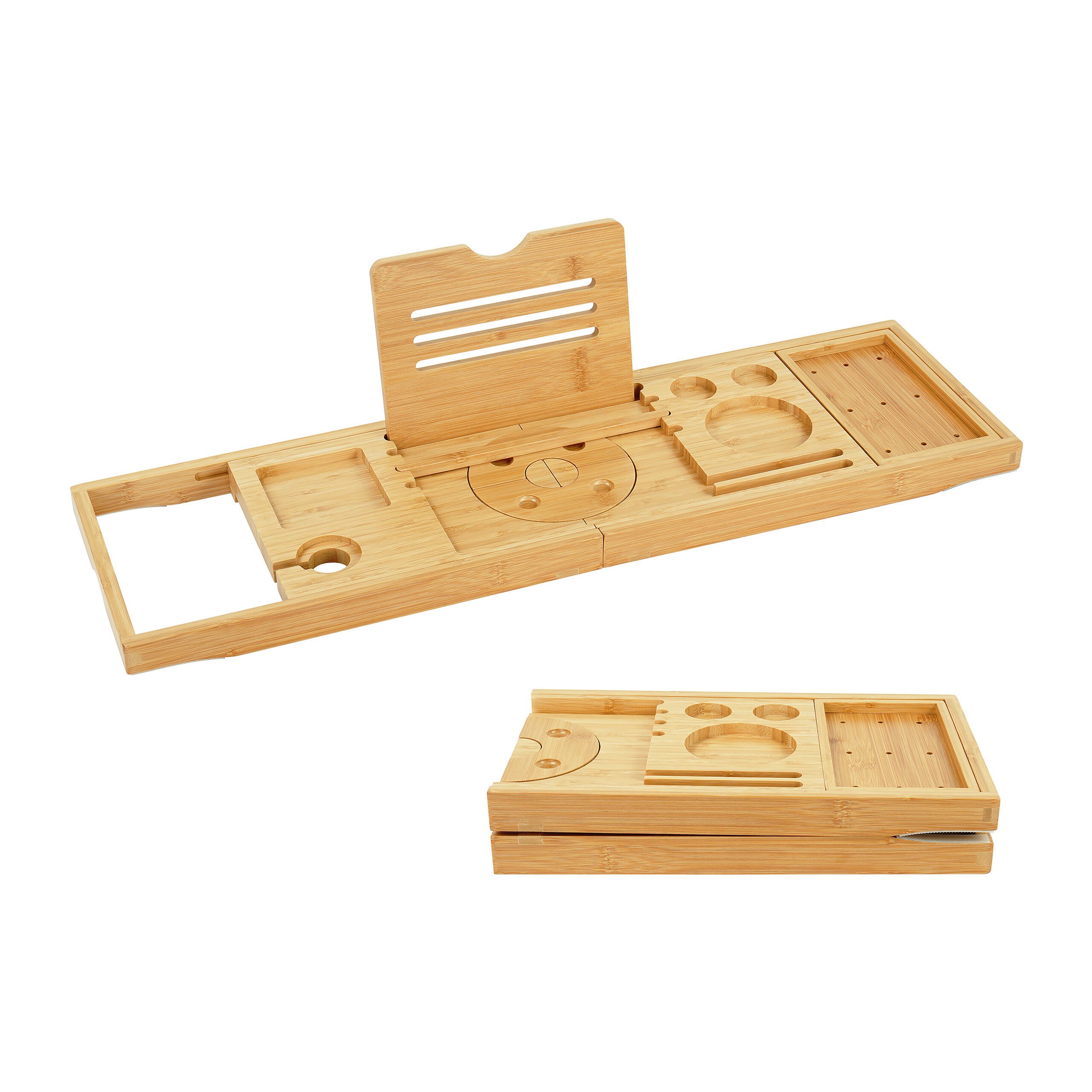 relaxdays Badewannenablage Ausziehbare Badewannenablage Bambus günstig online kaufen