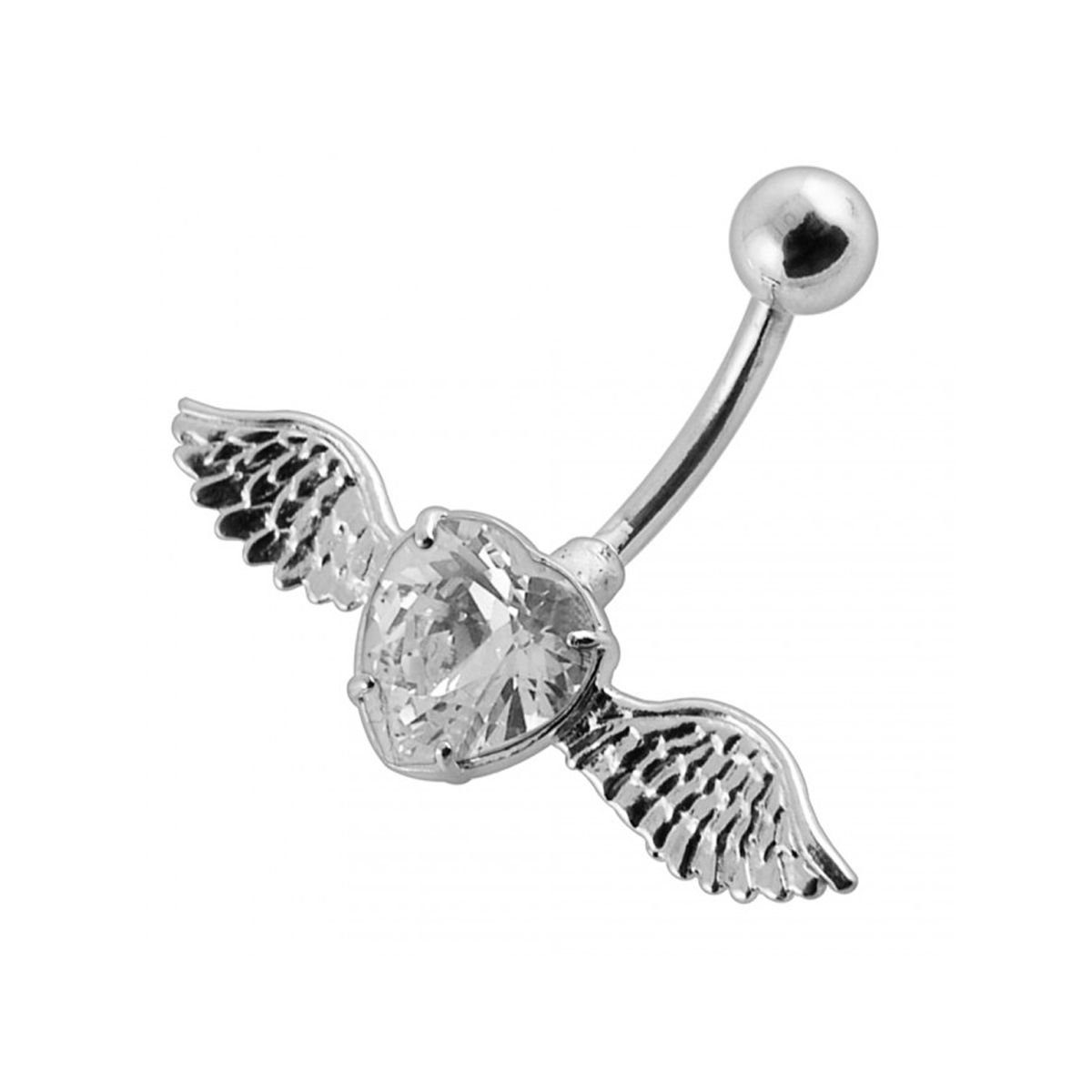 Vivance "Flying Crystal Rose Piercing Zirkoniafarbe (223) Bauchnabelpiercing Body Light Heart"