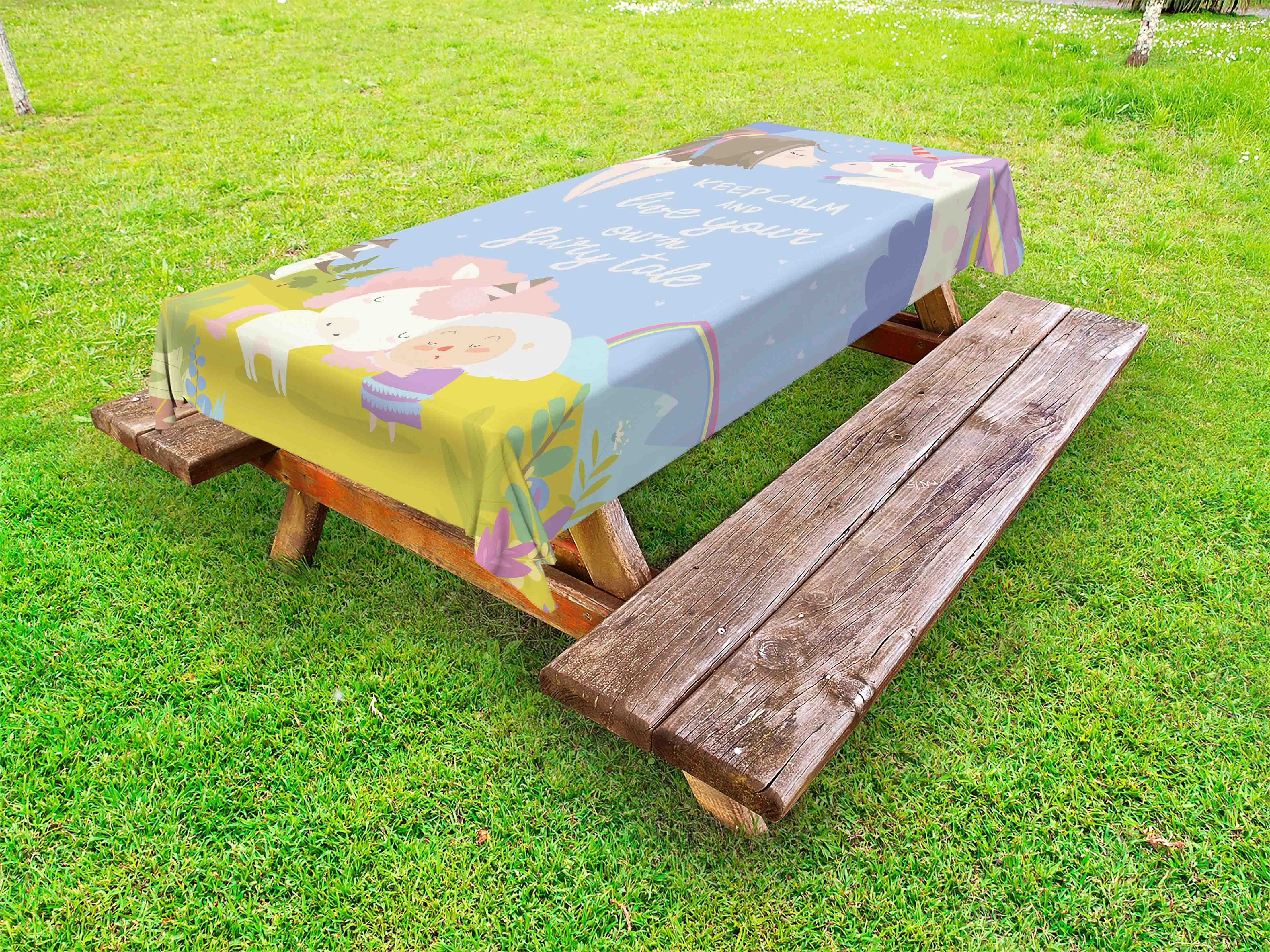 Tischdecke waschbare dekorative wie Beschriftung Fairytale küssen Picknick-Tischdecke, Abakuhaus