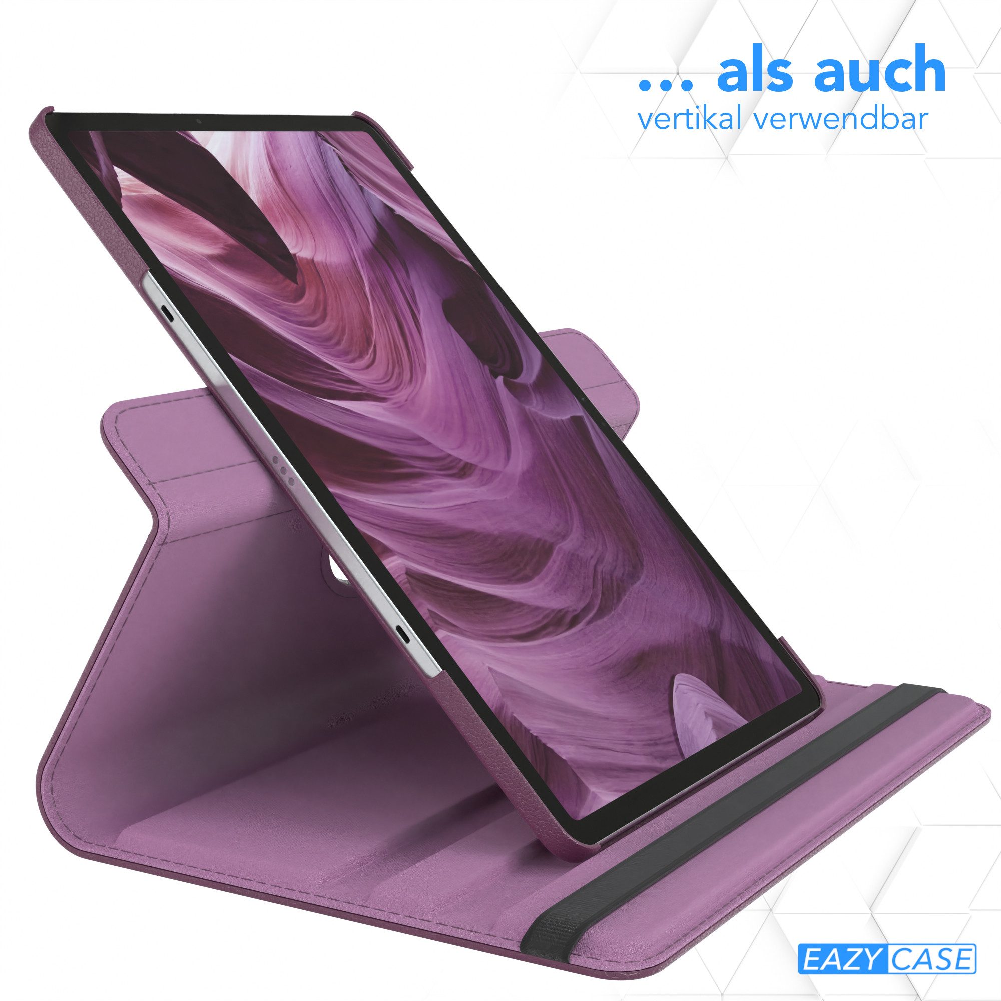 EAZY CASE Tablet-Hülle Rotation Case für Samsung Galaxy Tab S7 FE / 5G 12,4 Zoll, Tablet-Hülle Bookstyle Case Fullcover Schutz Tasche Stehfunktion Lila – Bild 5 von 5