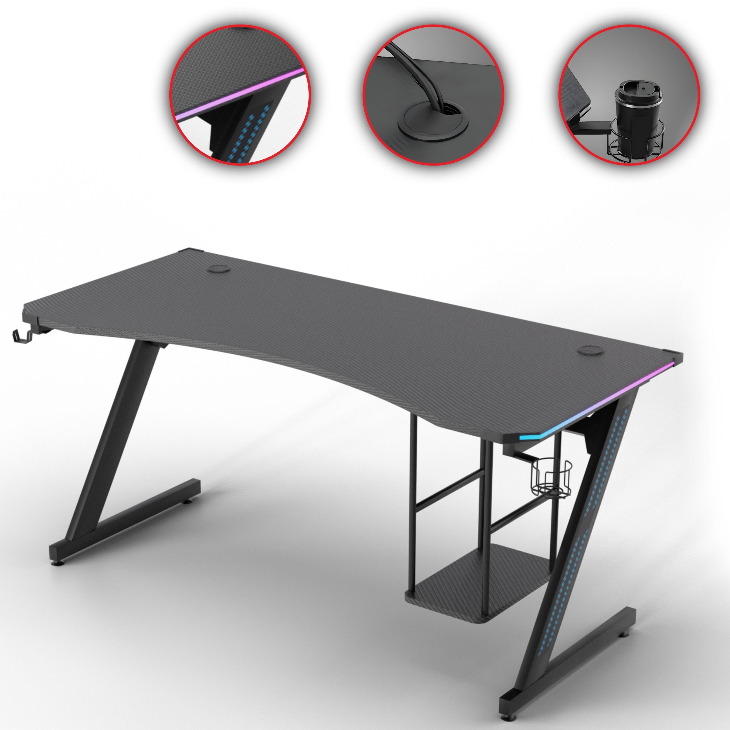 MY SIT Schreibtisch Gaming Tisch Gizmo mit Farbwechsel LED Beleuchtung günstig online kaufen