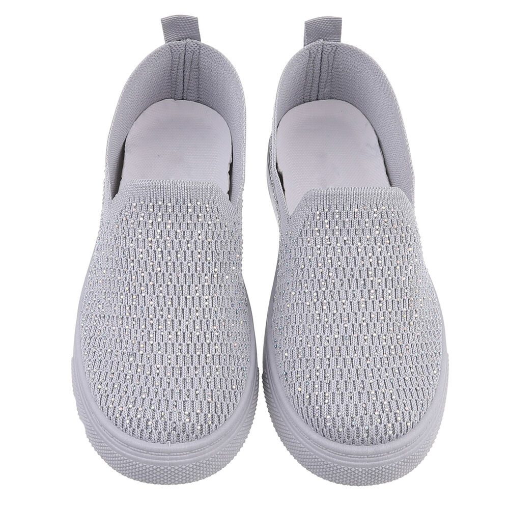 Ital-Design Damen Low-Top Freizeit Slipper (88843603) Flach Sneakers Low in Hellgrau