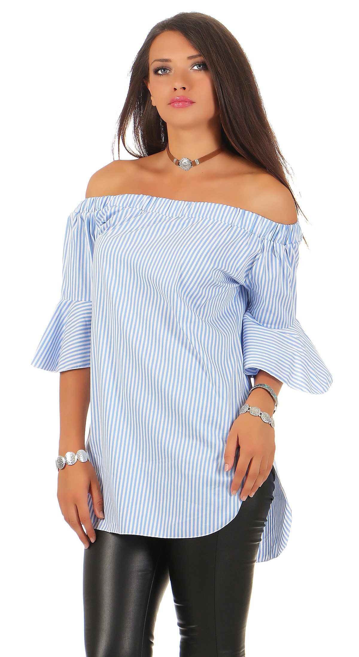 Mississhop Carmenbluse Stilvolles Off-Shoulder Oberteil mit günstig online kaufen