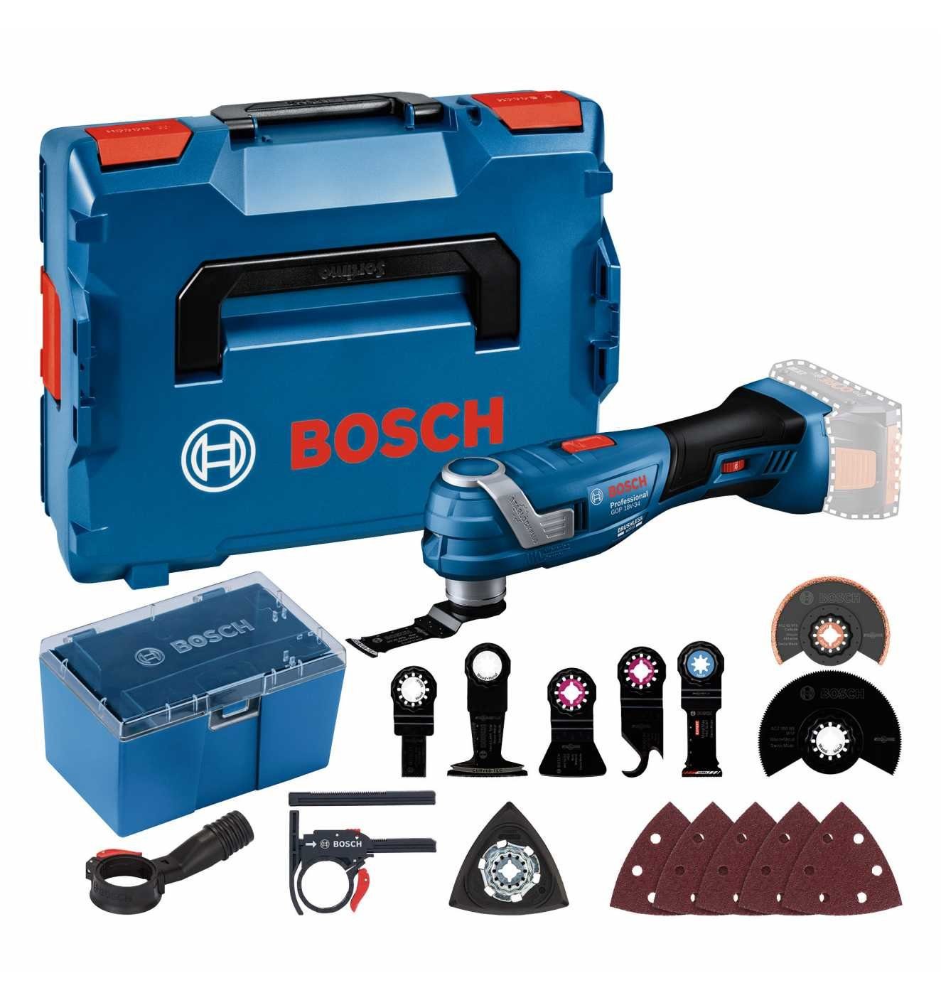 Bosch Professional Akku-Multifunktionswerkzeug Multi-Cutter GOP 18V-34, inkl. diverses Zubehör, in L-BOXX