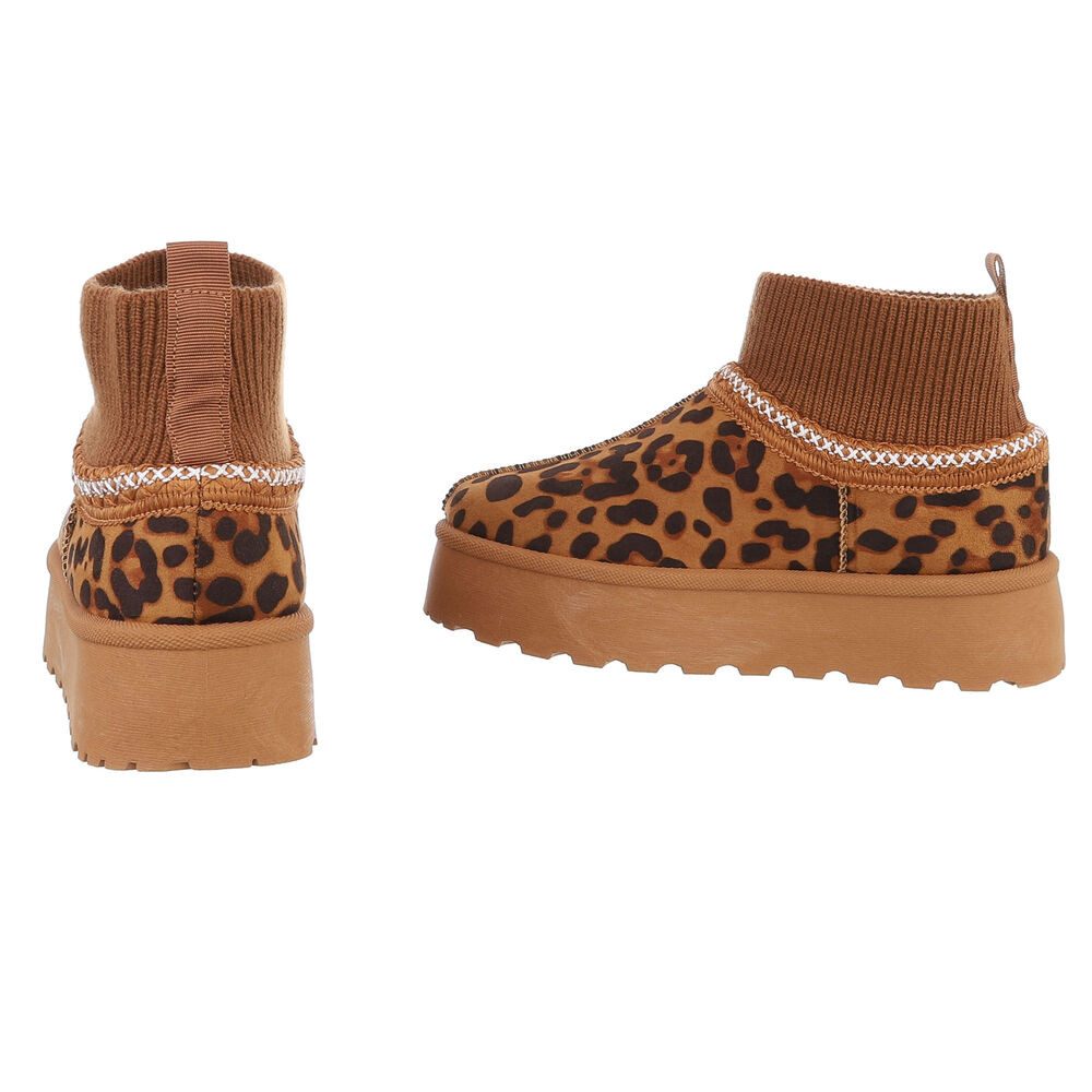 Ital-Design Damen Snowboots Freizeit Snowboots (88519218) Flach Stiefeletten in Braun