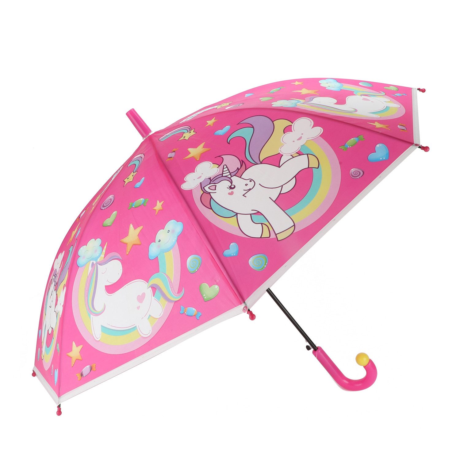 Toi-Toys Taschenregenschirm Einhorn Regenschirm für Kinder Unicorn Kinderregenschirm