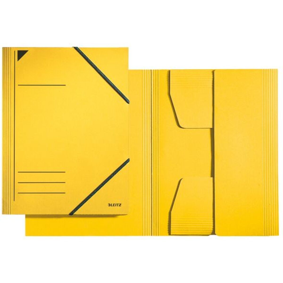 LEITZ Fächermappe Eckspannermappe A4 mit 3 Klappen für ca. 250 Blatt gelb