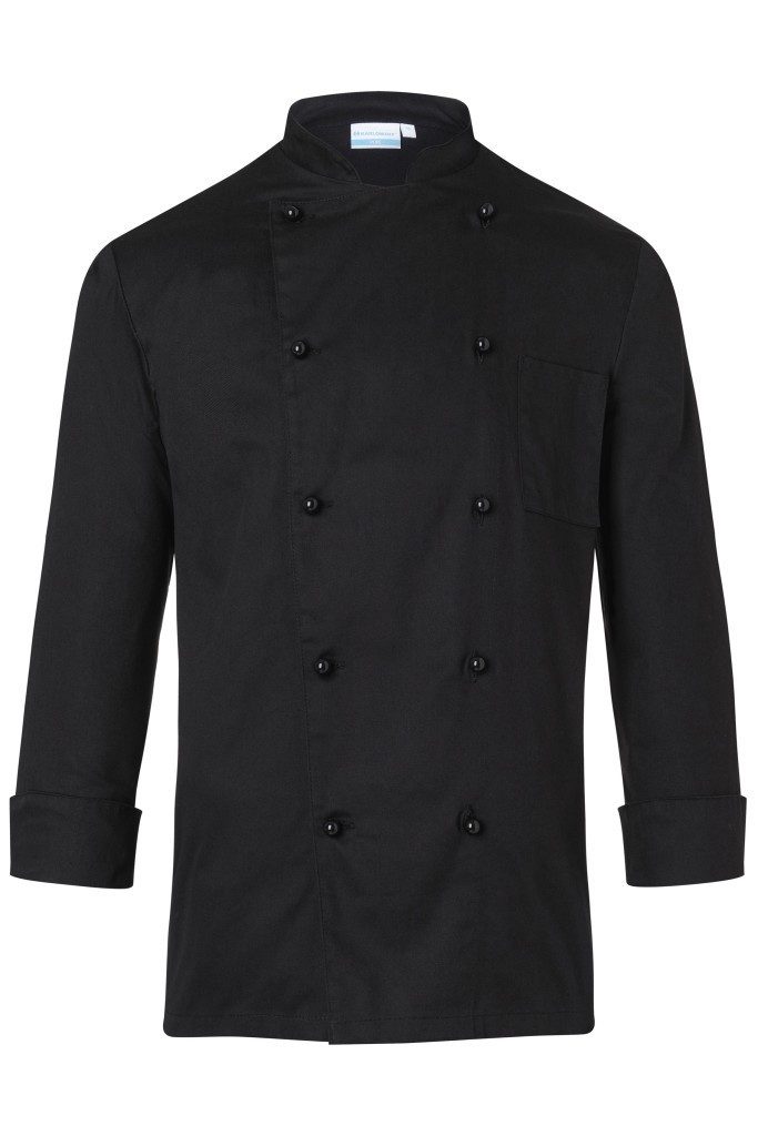 Karlowsky Fashion Kochjacke KARLOWSKY Kochjacke BASIC Unisex Stehkragen Baumwolle Schwarz