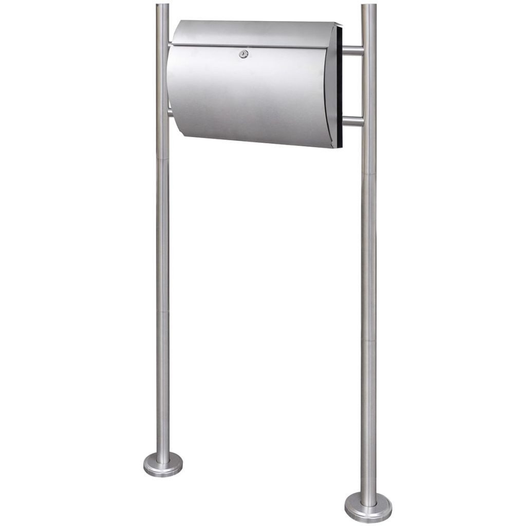 vidaXL Briefkasten 375 x 13 x 31 cm Briefkasten freistehend Postkasten aus Edelstahl mit