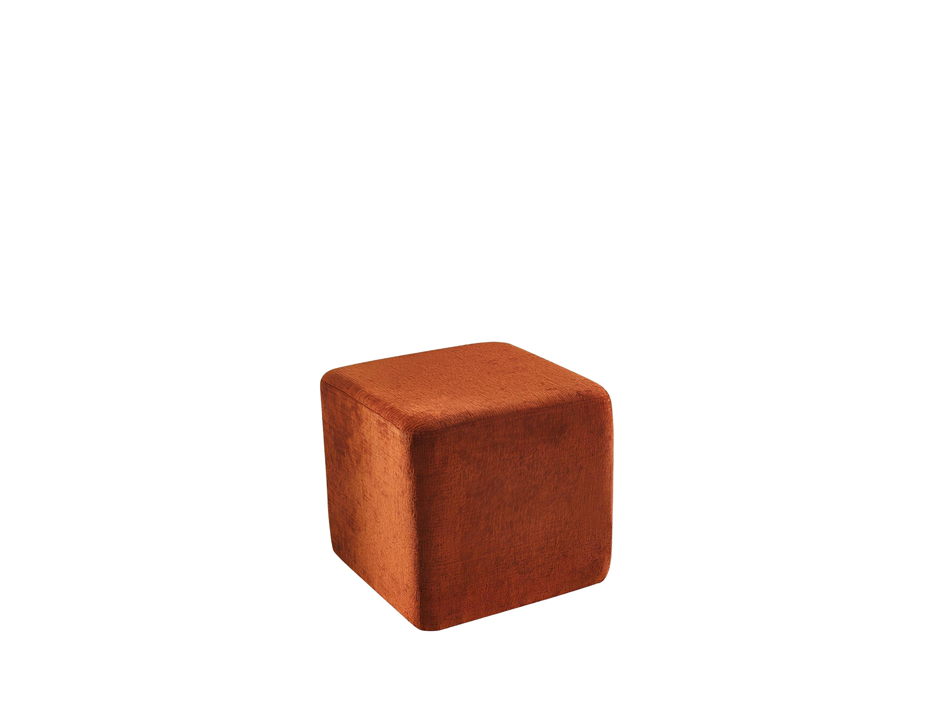 Xlmoebel Pouf Würfelförmiger Hocker in Orange aus hochwertigem Stoff (1-St., Hocker), Hergestellt in Europa
