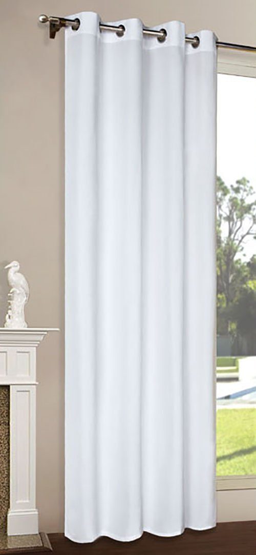 Gardinenbox Gardine, Ösen, blickdicht, Schal Matt unifarben Microsatin Micofaser-Gewebe 20405