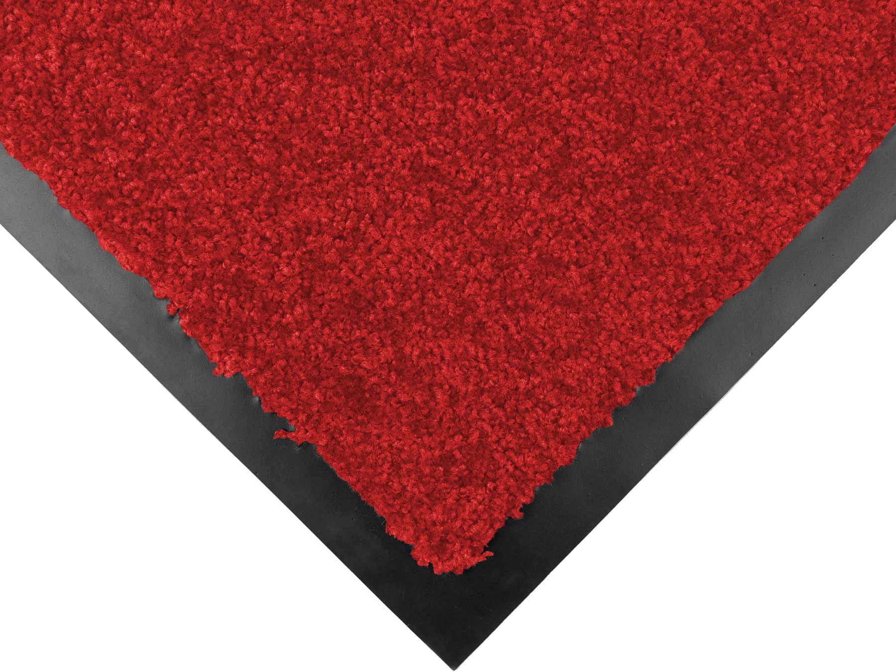Fußmatte CLEAN, Primaflor-Ideen in Textil, rot rechteckig, Höhe: Farbauswahl, mm, große 8,5 waschbar Schmutzfangmatte