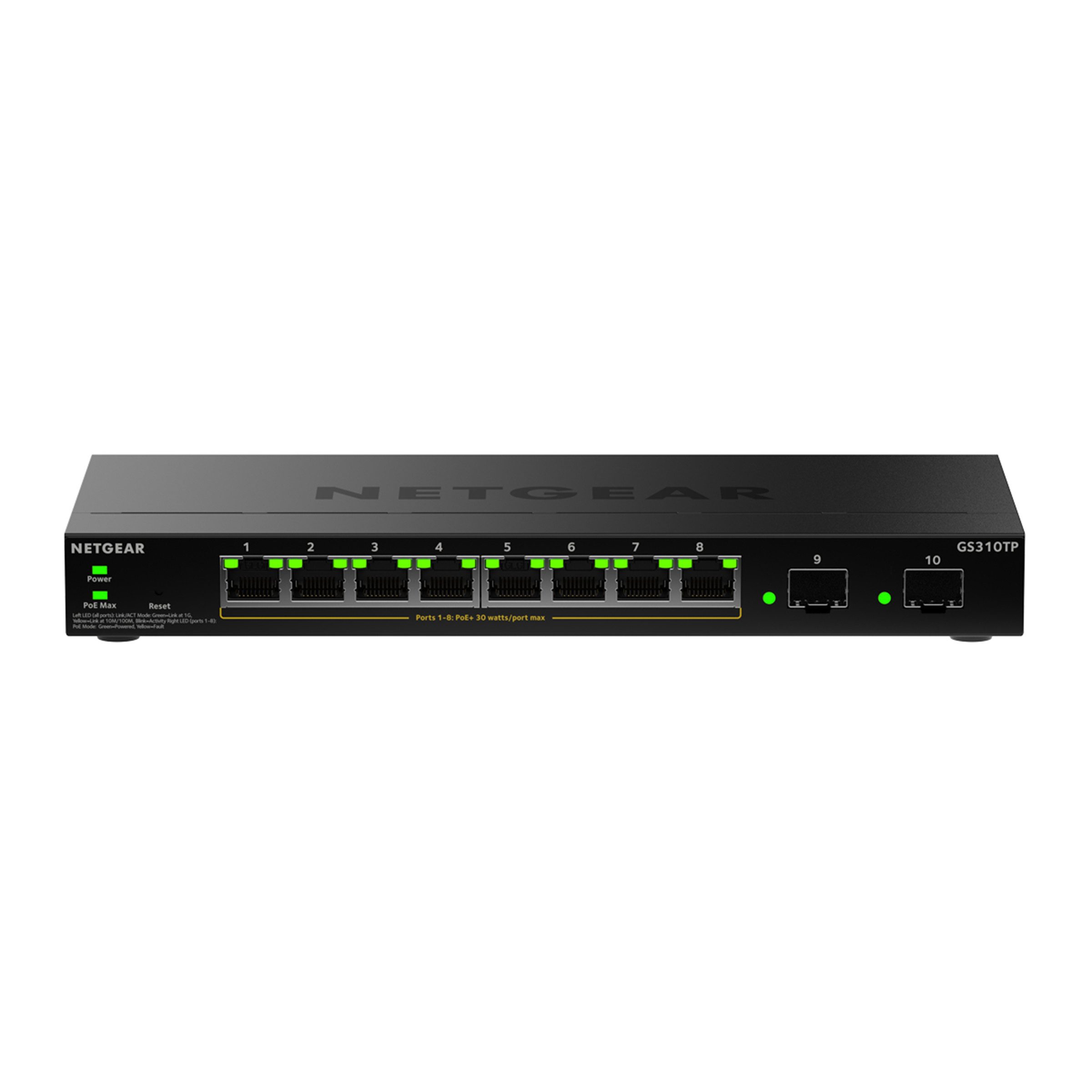 NETGEAR GS310TPv2 - 8-Port Gigabit PoE+ Smart Switch - Netzwerk-Switch (8 PoE+-Ports mit 55 W Gesamtleistung)