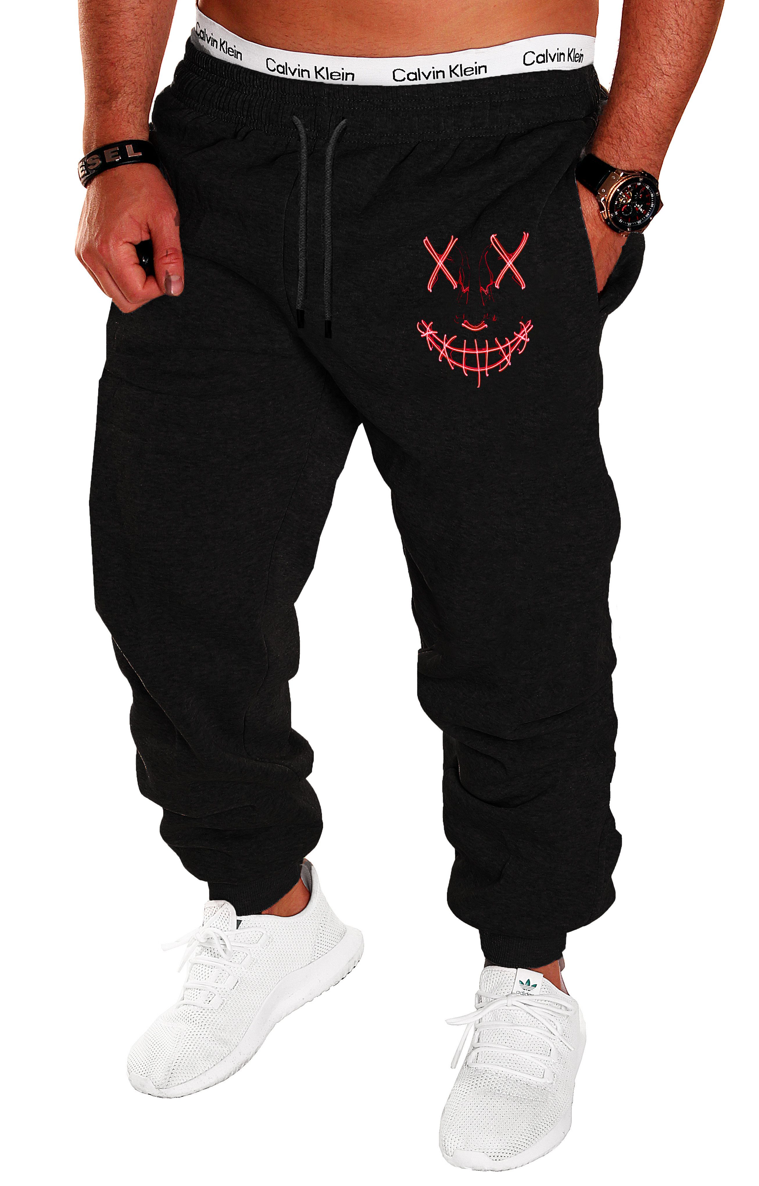 RMK Jogginghose Herren Trainingshose Sport Hose Uni Smile Smiley Elastikbun günstig online kaufen