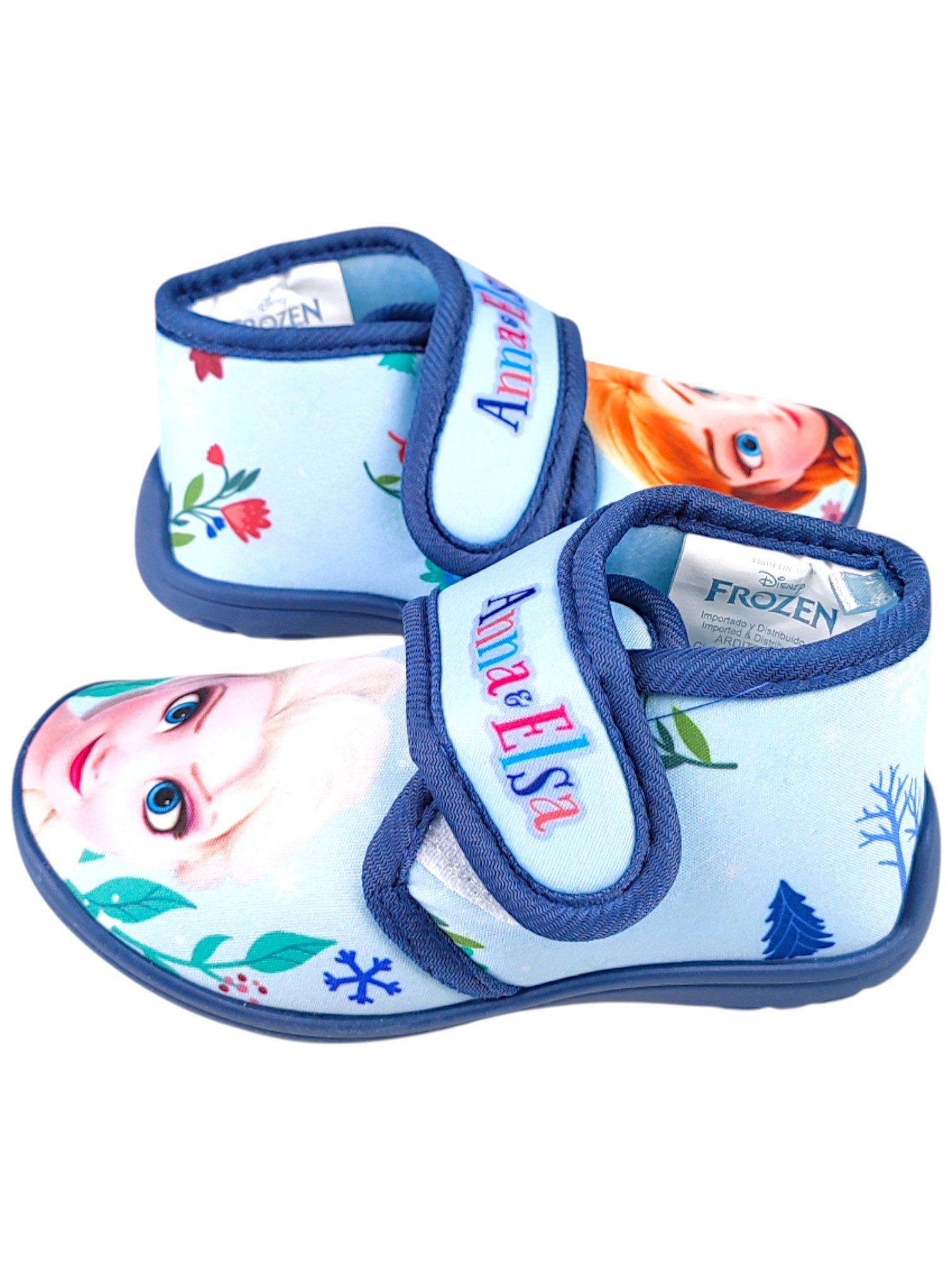 Disney Frozen Elsa & Anna Hausschuh Mädchen Pantoffeln mit Klettverschluss Gr. 22-27 – Bild 5 von 5