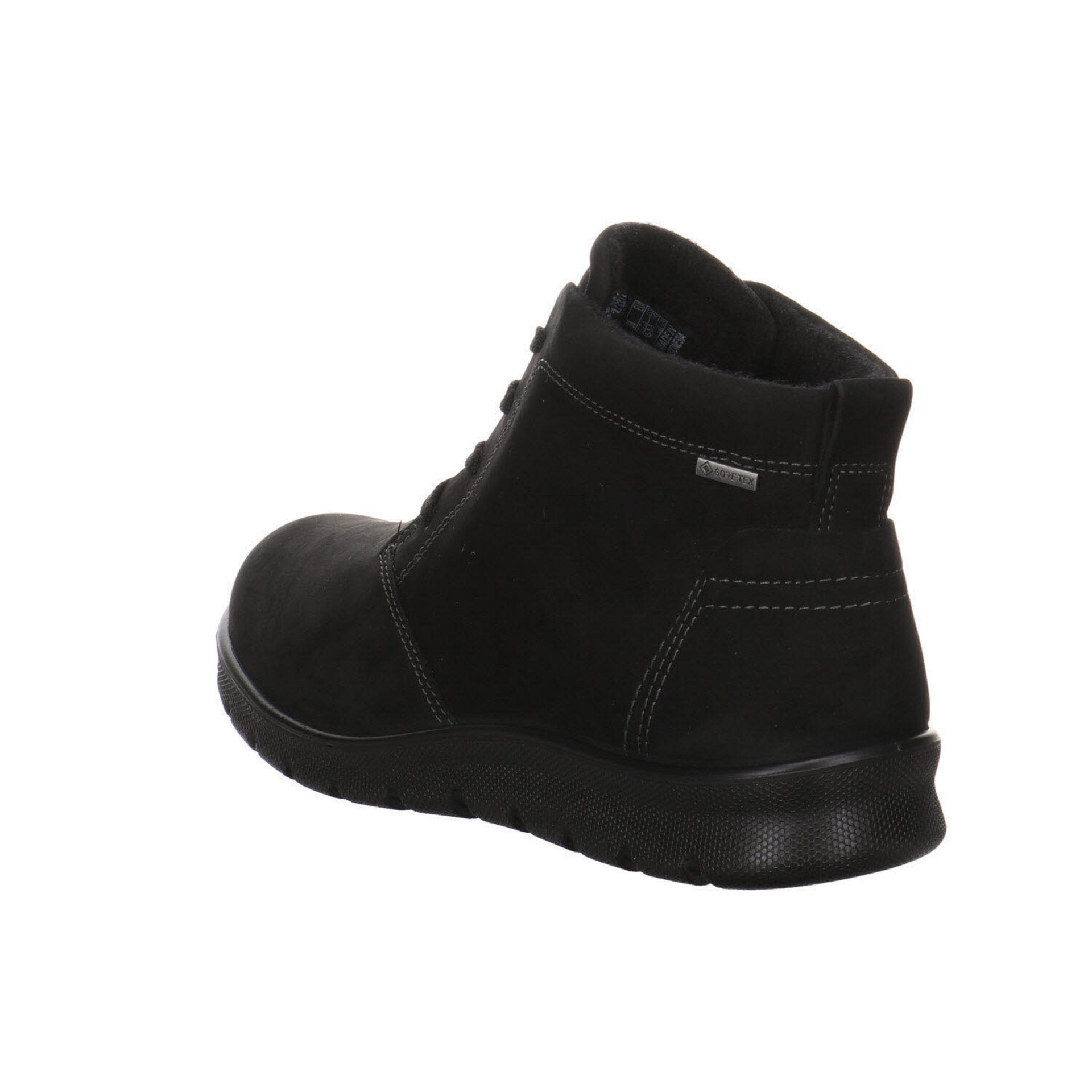 Damen Ecco black Boots Nubukleder Stiefeletten Schnürstiefelette Schuhe Babett
