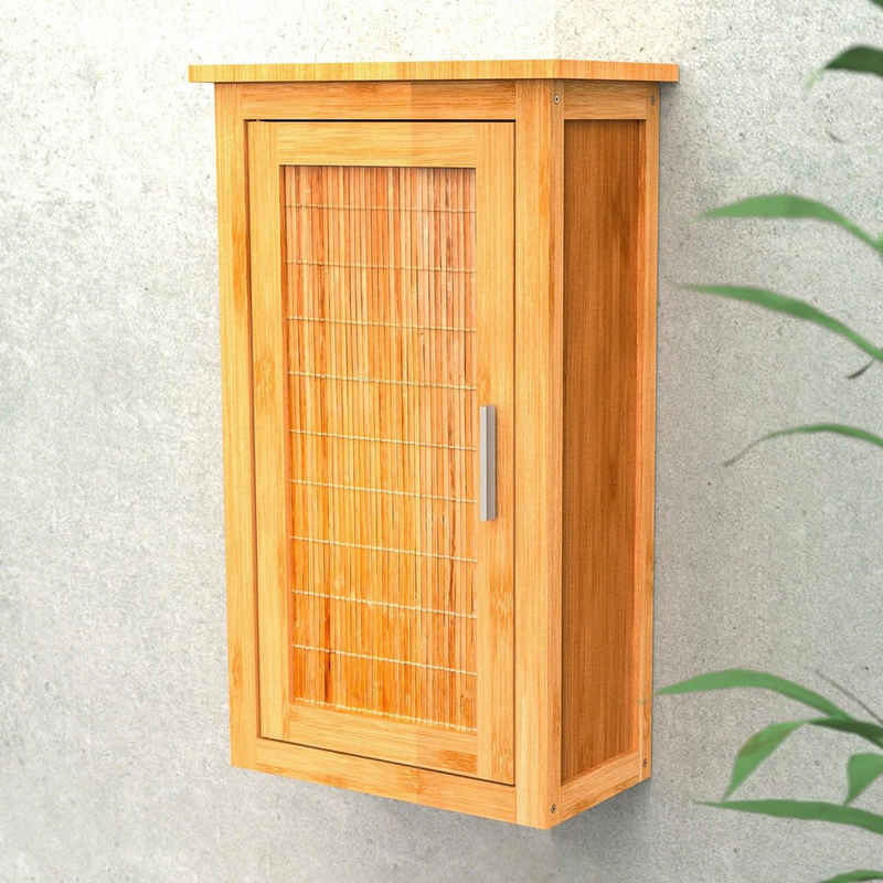 Eisl Hängeschrank Bambus Badezimmerschrank schmal für die Wand, nachhaltige Badmöbel Bambus