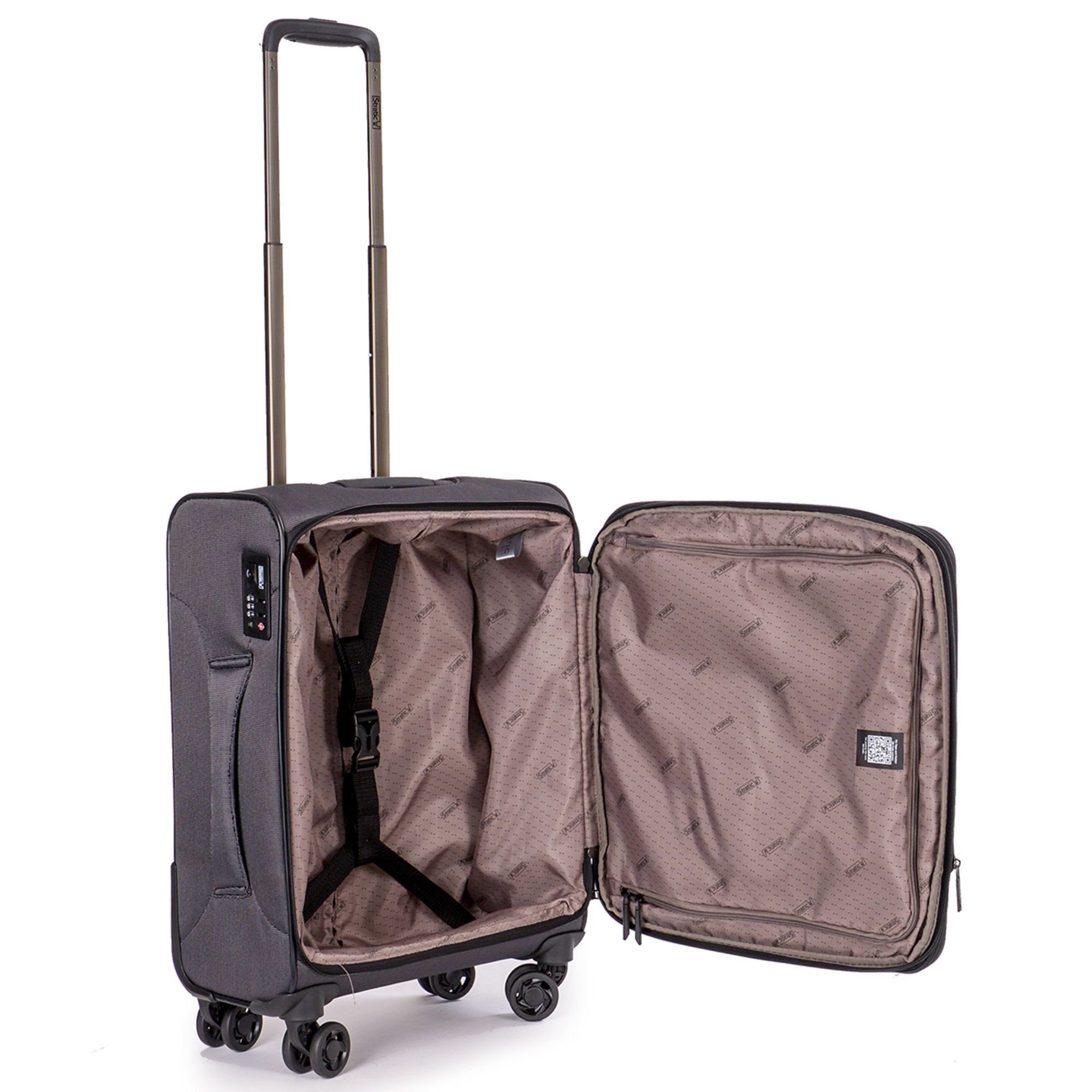 Stratic Light Polyester black Handgepäck-Trolley Rollen, Bendigo 4 Plus,