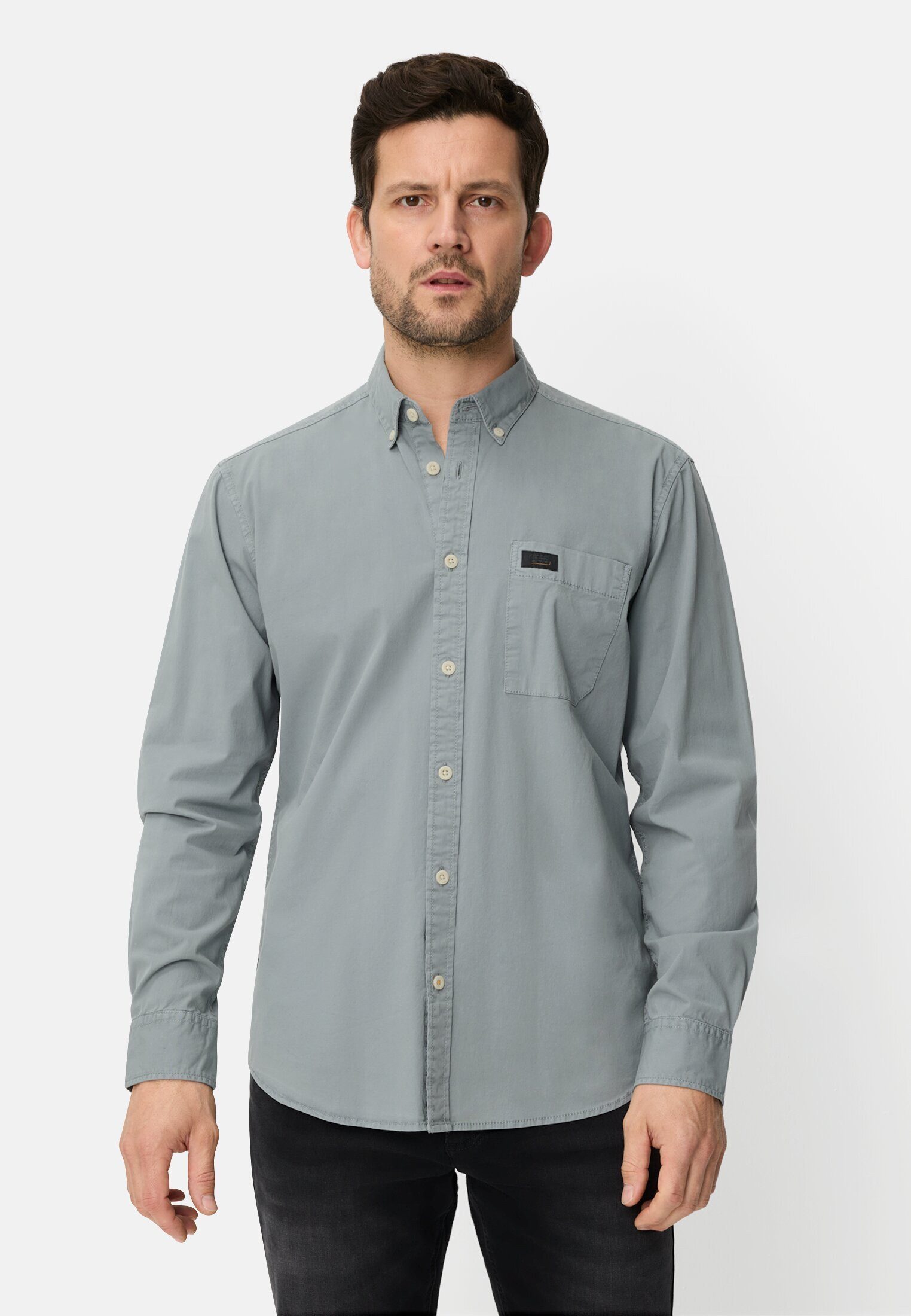 Langarmhemd mit Button-Down Kragen Langarm