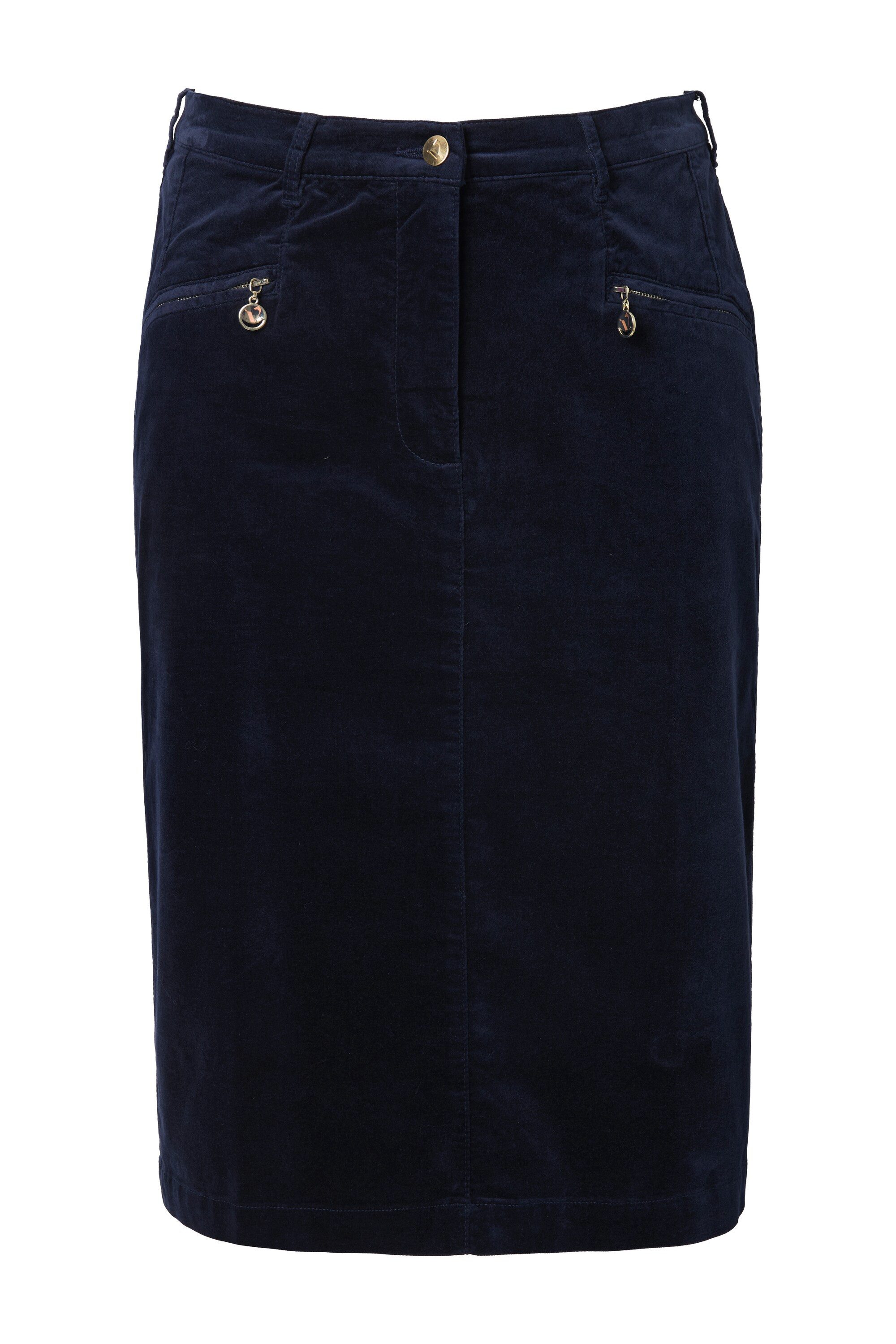 Ulla Popken Jerseyrock Samtrock Mony Reißverschlusstaschen Komfortbund günstig online kaufen