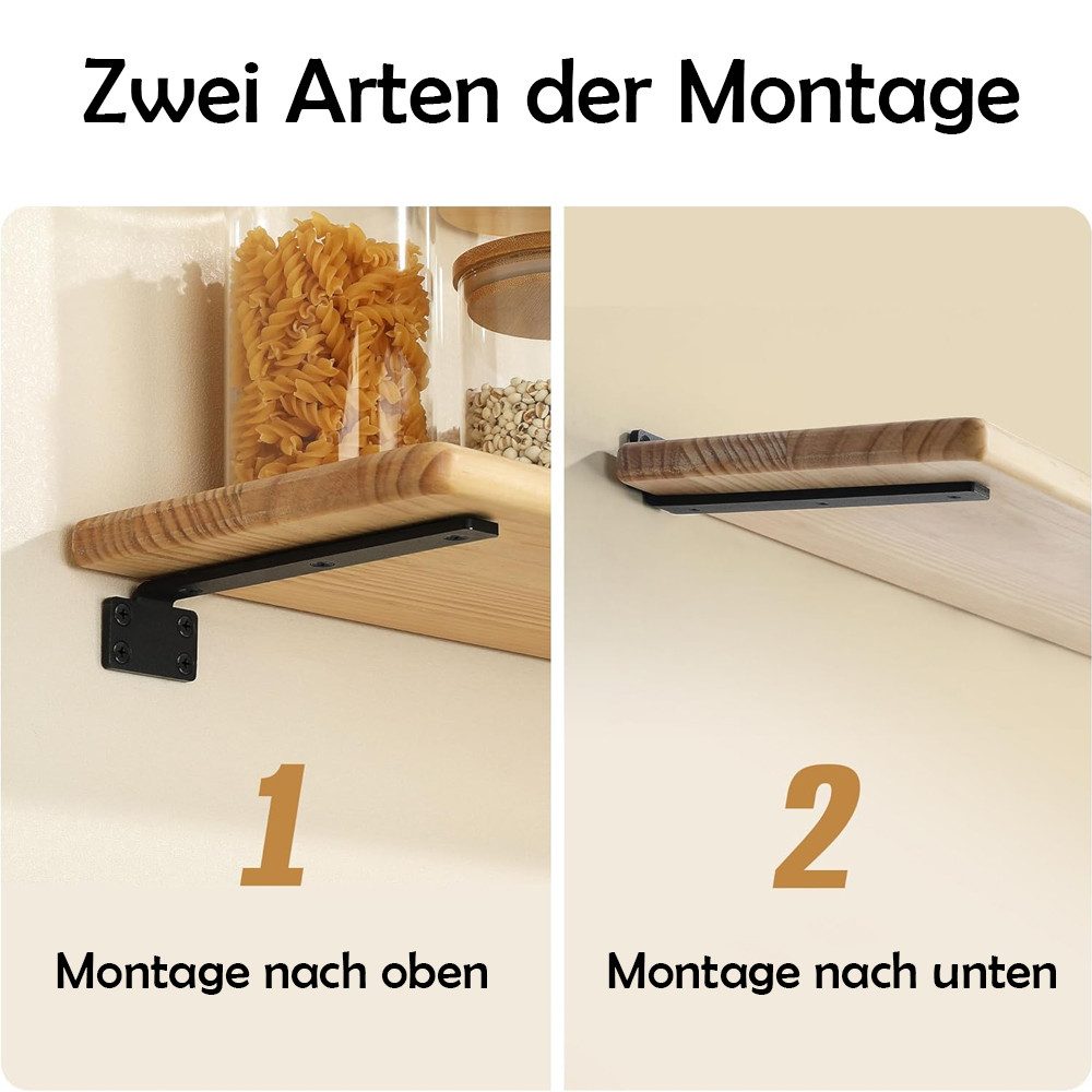 TUWENA Wandregalhalter 4 Stück Regalhalterung, Schwerlastträger unterstützung DIY (5mm dick), 4-tlg., 90Grad Regal Halterung Wandregal Halterung, Metallwinkel m – Bild 4 von 5
