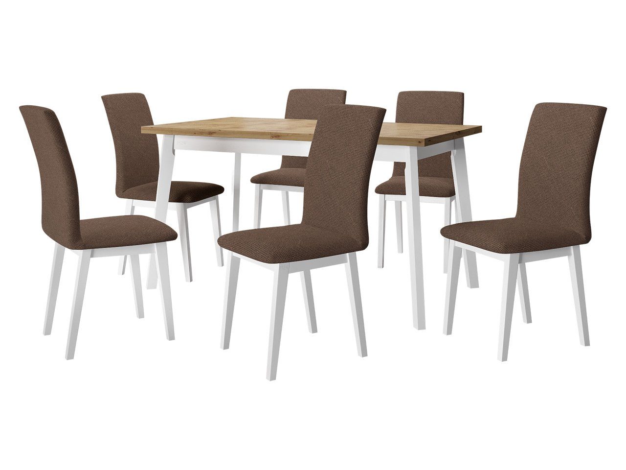 sich Tischplatte 6x Oslo I), Stühle befinden DR-023, für (7er-Set, unter Luna Einlegeplatte den Esstisch Tisch V, Essgruppe MIRJAN24 der