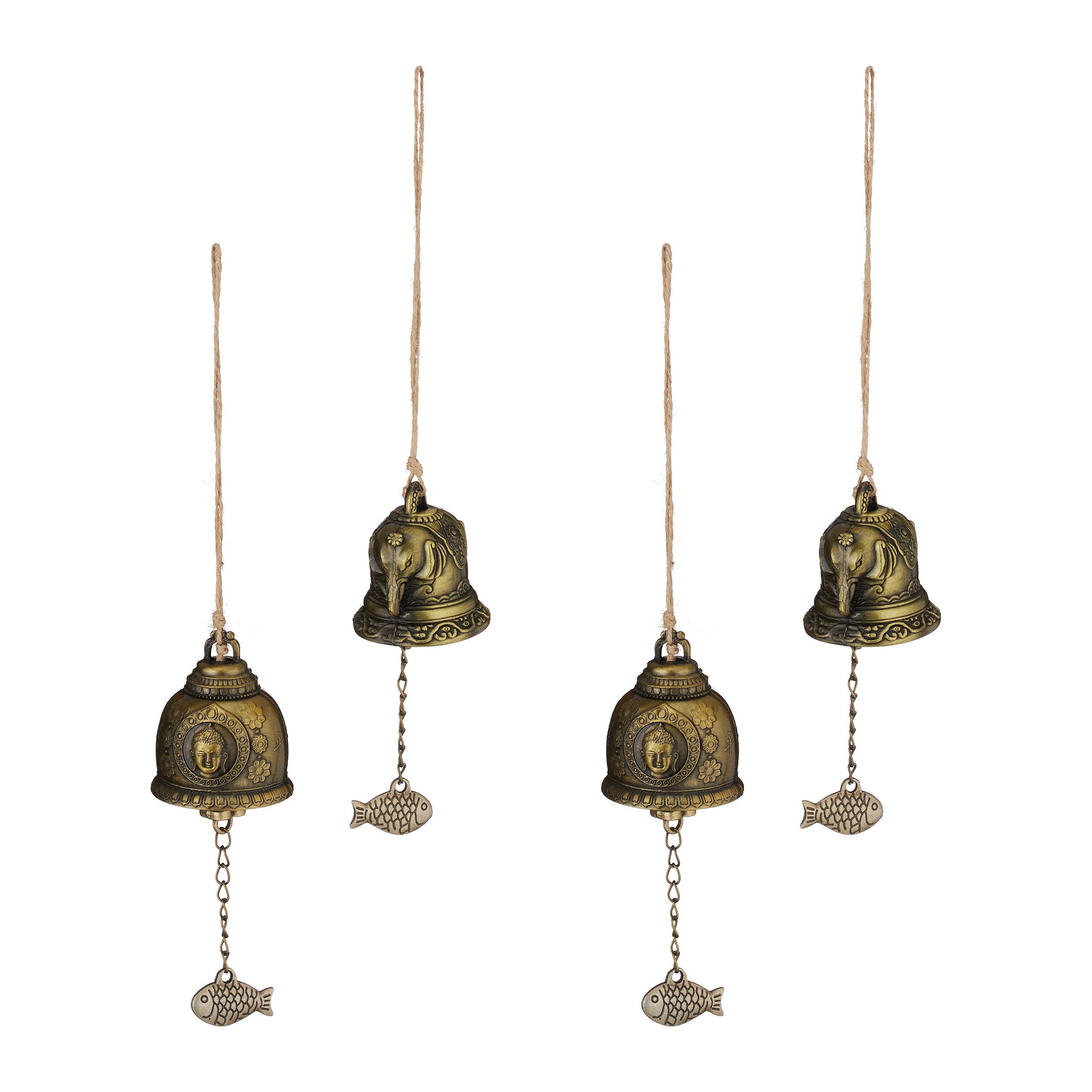 relaxdays Windspiel Glocken 4er Set Feng Shui