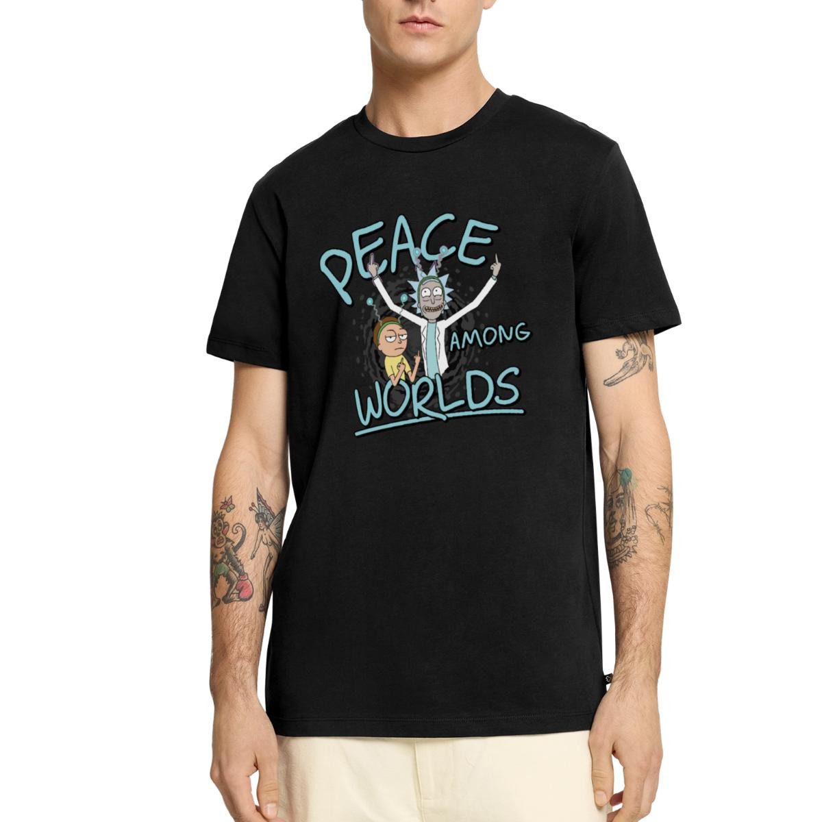 Spreadshirt T-Shirt Rick & Morty Peace günstig online kaufen