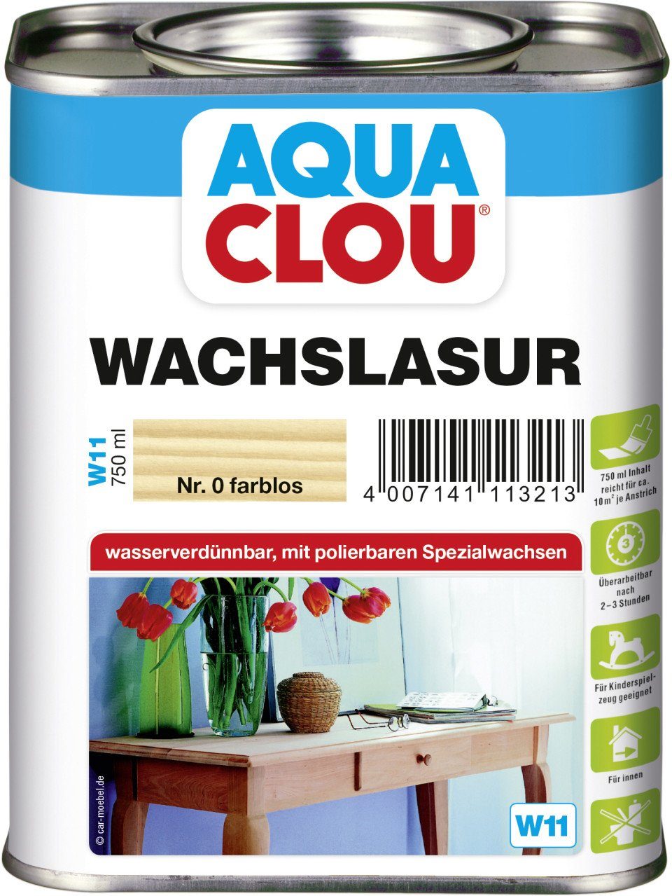 Lasur Aqua Clou Wachslasur 750 ml farblos