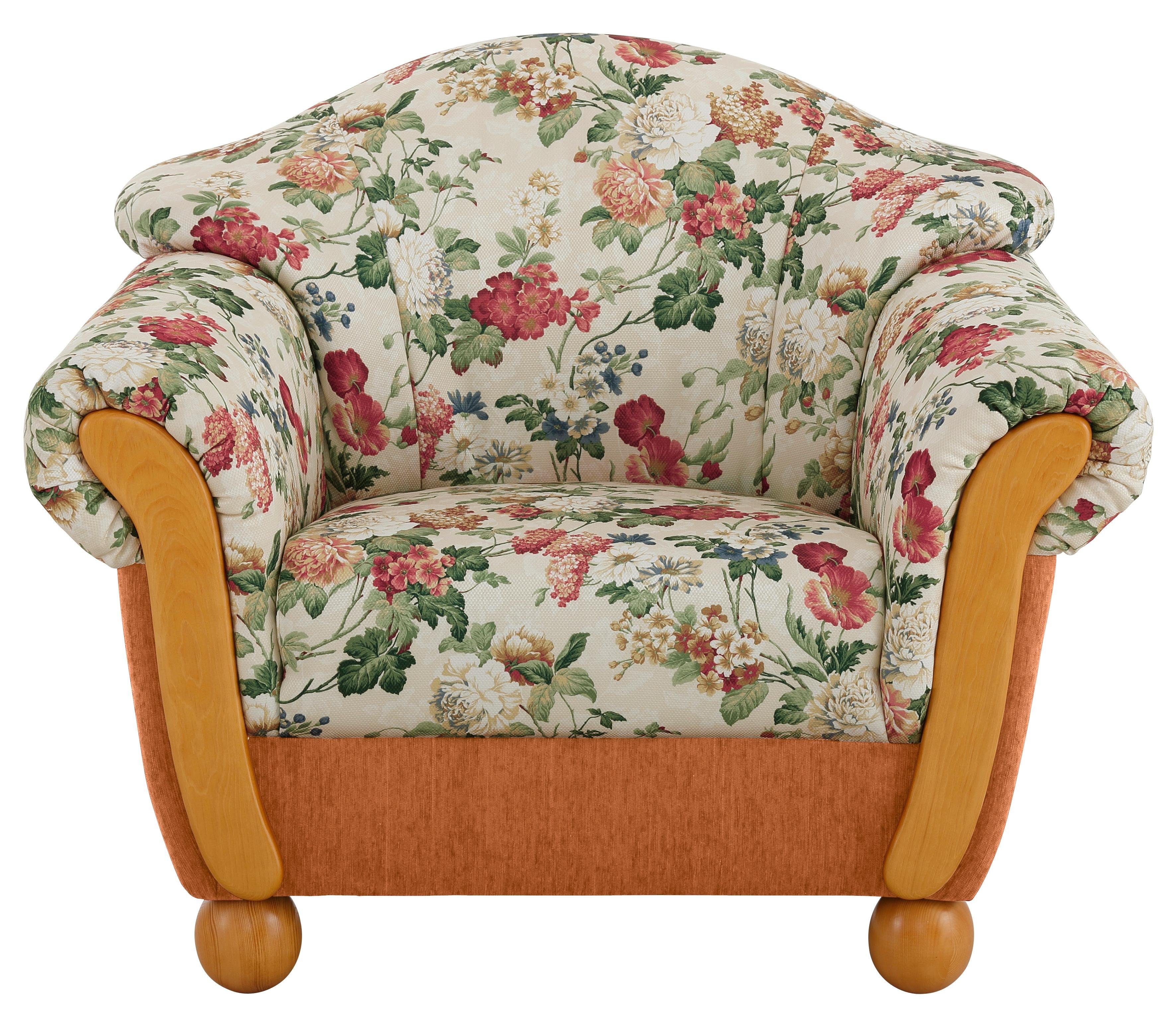 Home affaire Sessel Milano, bequemer Loungesessel, Landhaus-Stil, Holz-Chat günstig online kaufen