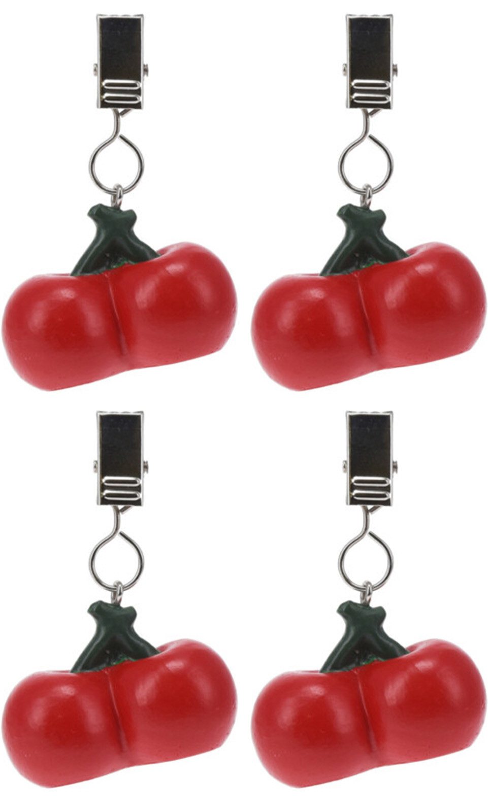 Koopman Tischtuchklammer Tischdeckenklammer Tischklammer Tischdeckenhalter, (4-tlg), 4tlg, Polystone, Kirsche, mit Klammer, Früchte