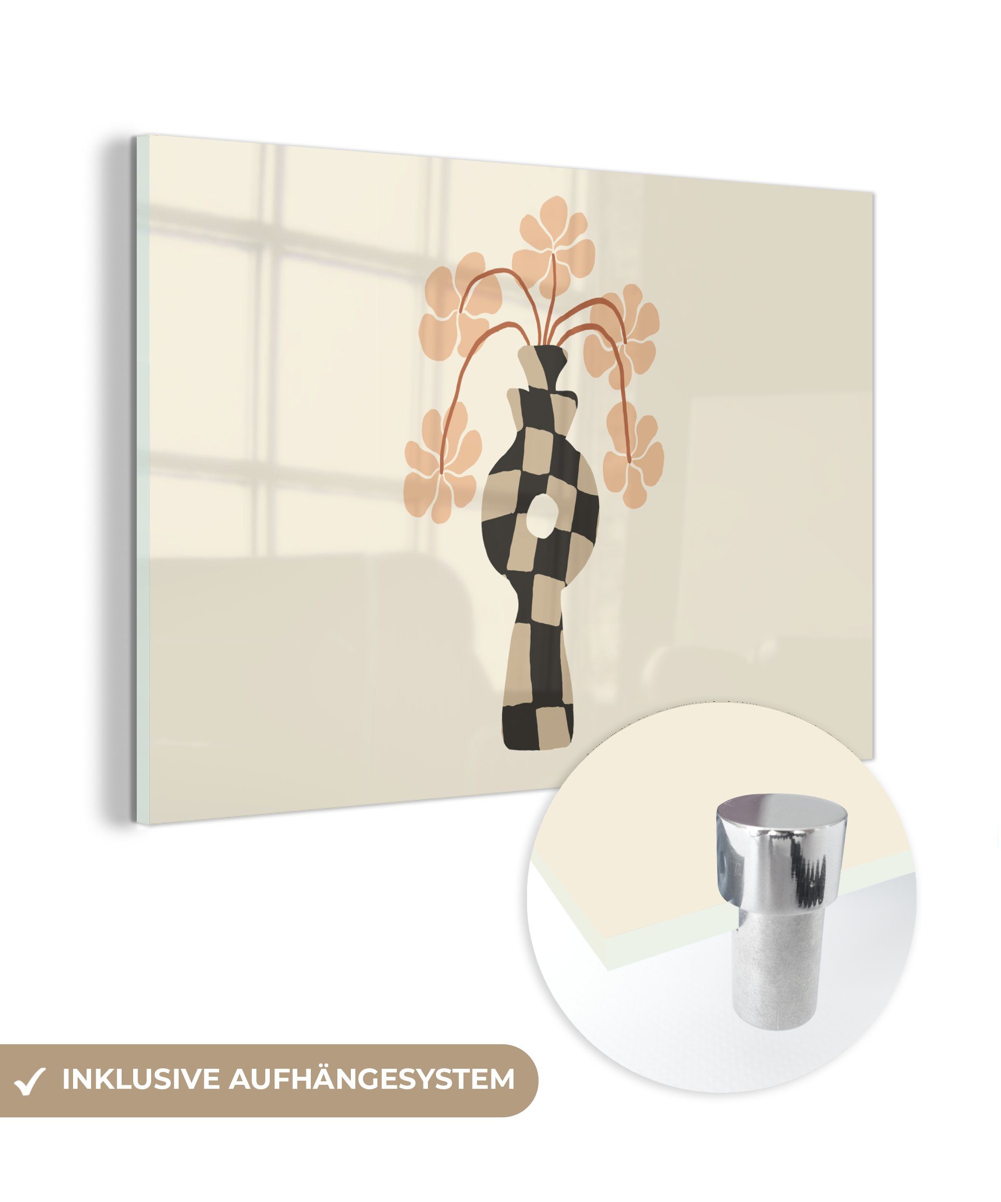 MuchoWow Acrylglasbild Blumen - Vase - günstig online kaufen