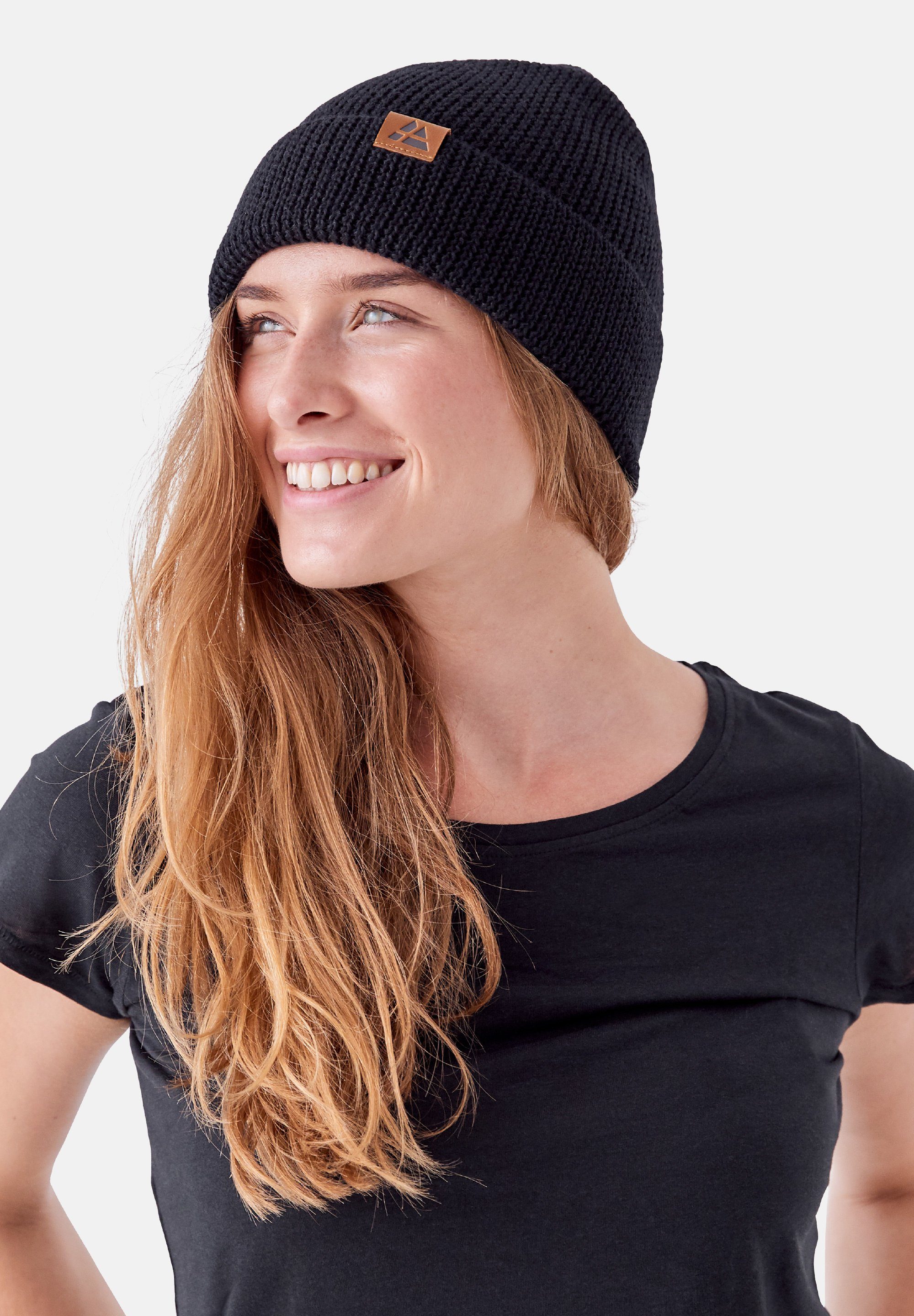 & Herbst Wollmütze Weich für Klassische ENDURANCE Winter, DANISH Beanie & Mütze Stretchy für & Herren Merino Damen schwarz