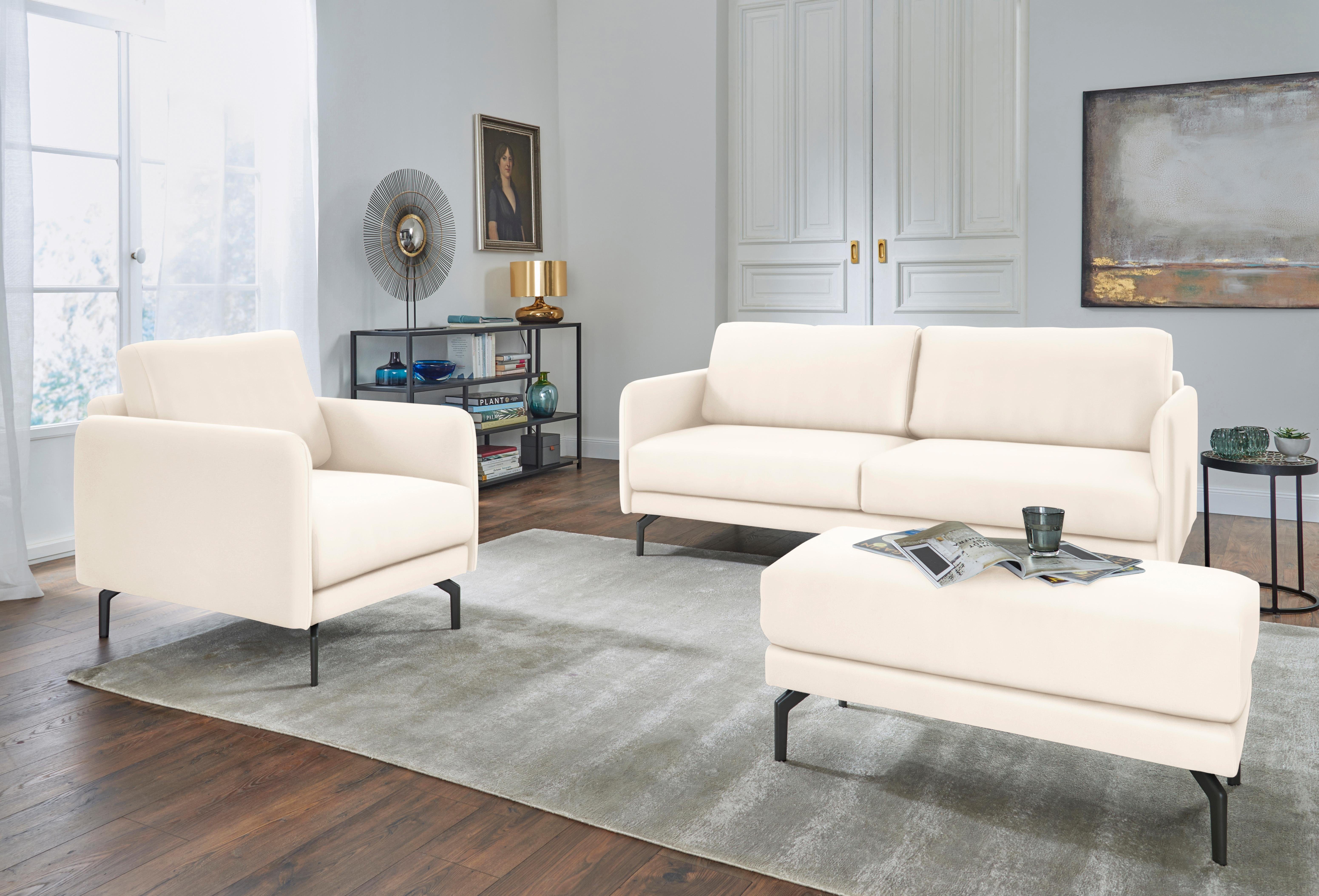 sofa Alugussfüße hs.450, umbragrau, hülsta in schmal, 2-Sitzer sehr Breite Armlehne 150 cm