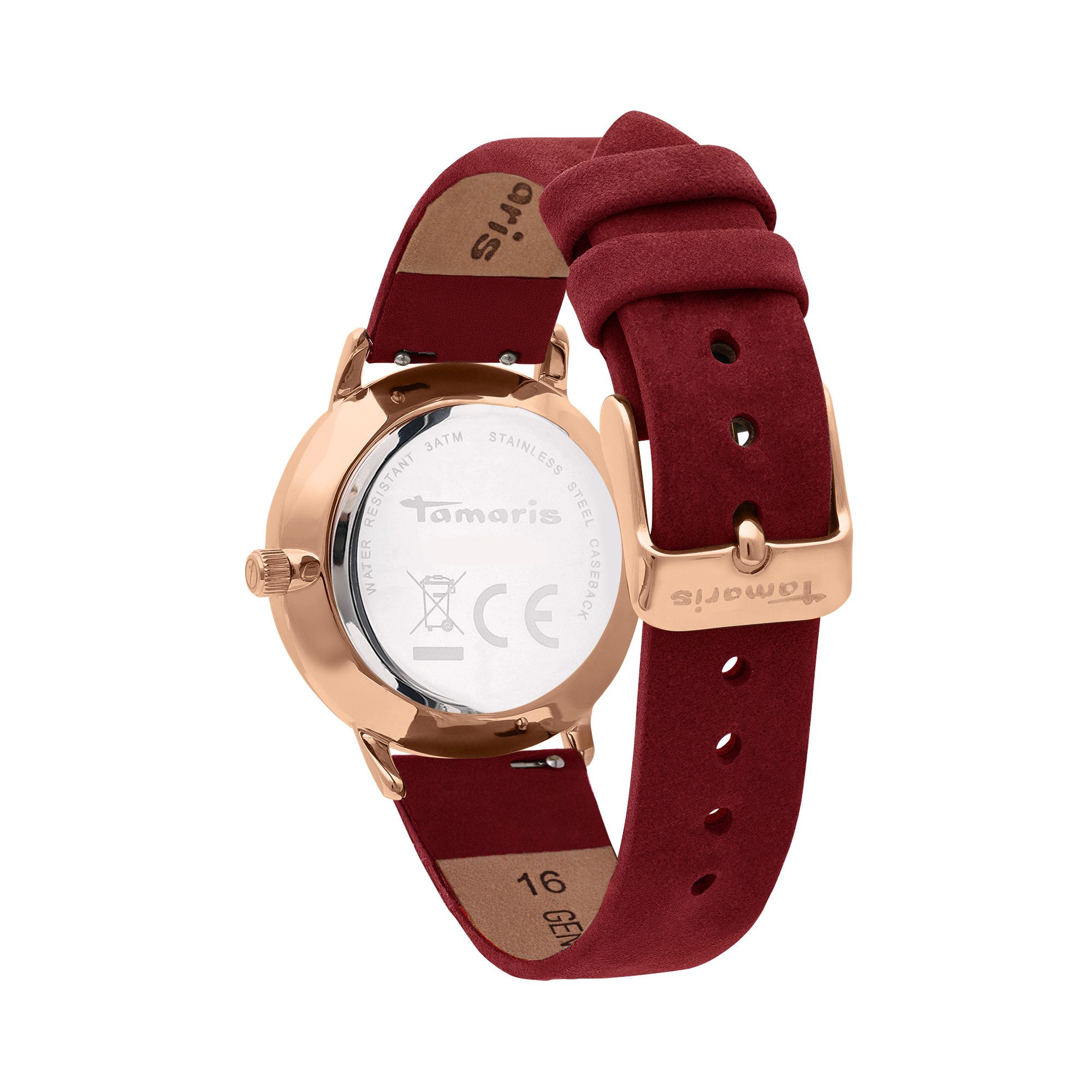 Tamaris Quarzuhr TT-0231-LQ, Armbanduhr, Damenuhr, Lederarmband, analog