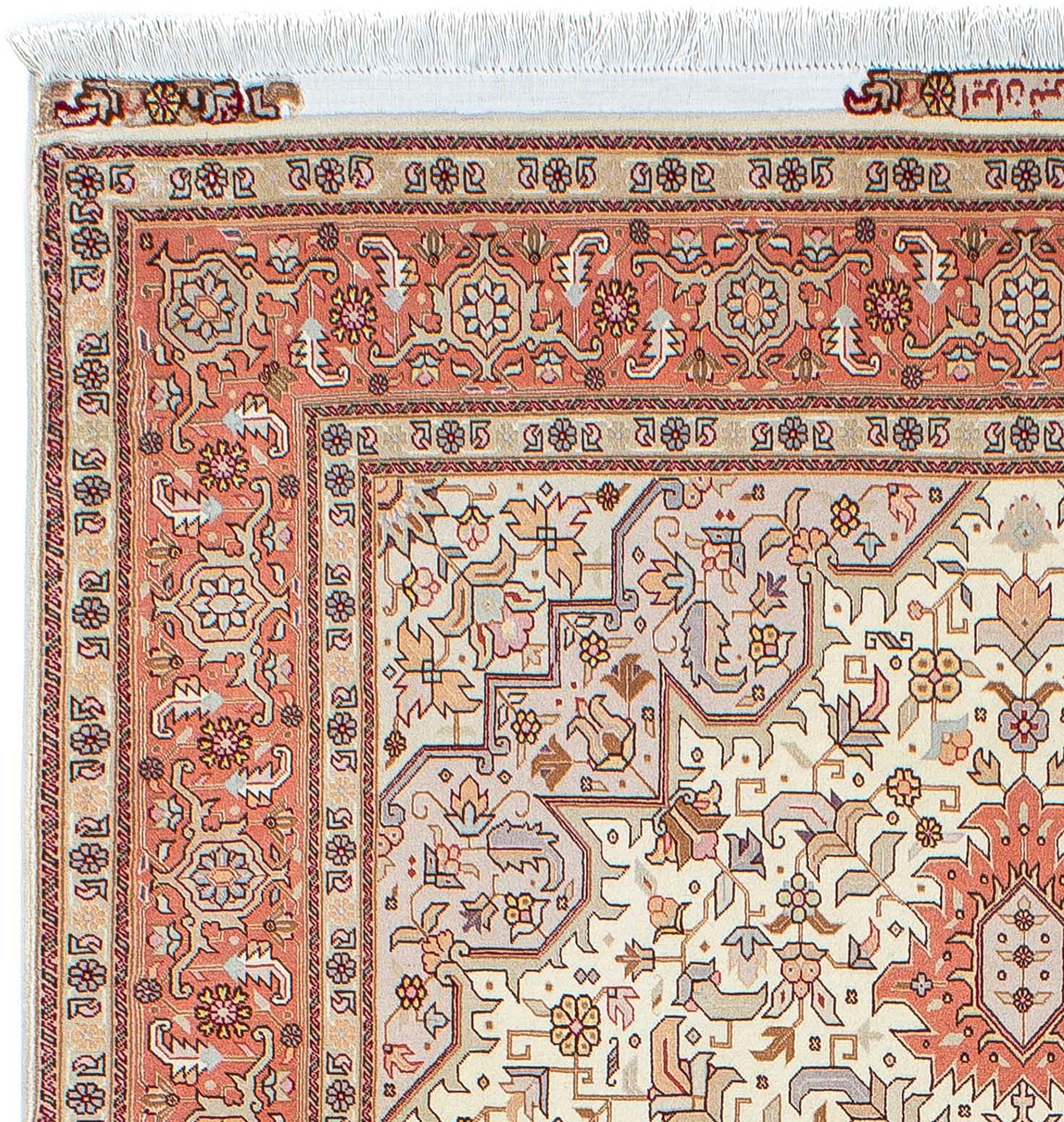 Orientteppich Perser - Täbriz mm, Einzelstück Handgeknüpft, cm x - beige, - 148 rechteckig, Zertifikat 212 - mit Höhe: 7 morgenland, Wohnzimmer, Royal