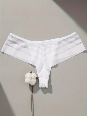 Elegant Love Tangaslip Kontrast-Mesh-Tanga, Intimates-Höschen, Brazilian Slips (1-St) Lingerie für Damen, sexy halbtransparente Unterhosen, stilvolle Panty