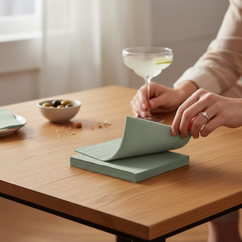 Macosa Home Papierserviette 25 cm od. 33 cm Set 40 Stk. Salbei Tischdeko, (Mundtuch, 40 St., Papier Partyservietten Dekoservietten Tischservietten), Cocktailservietten Einwegservietten