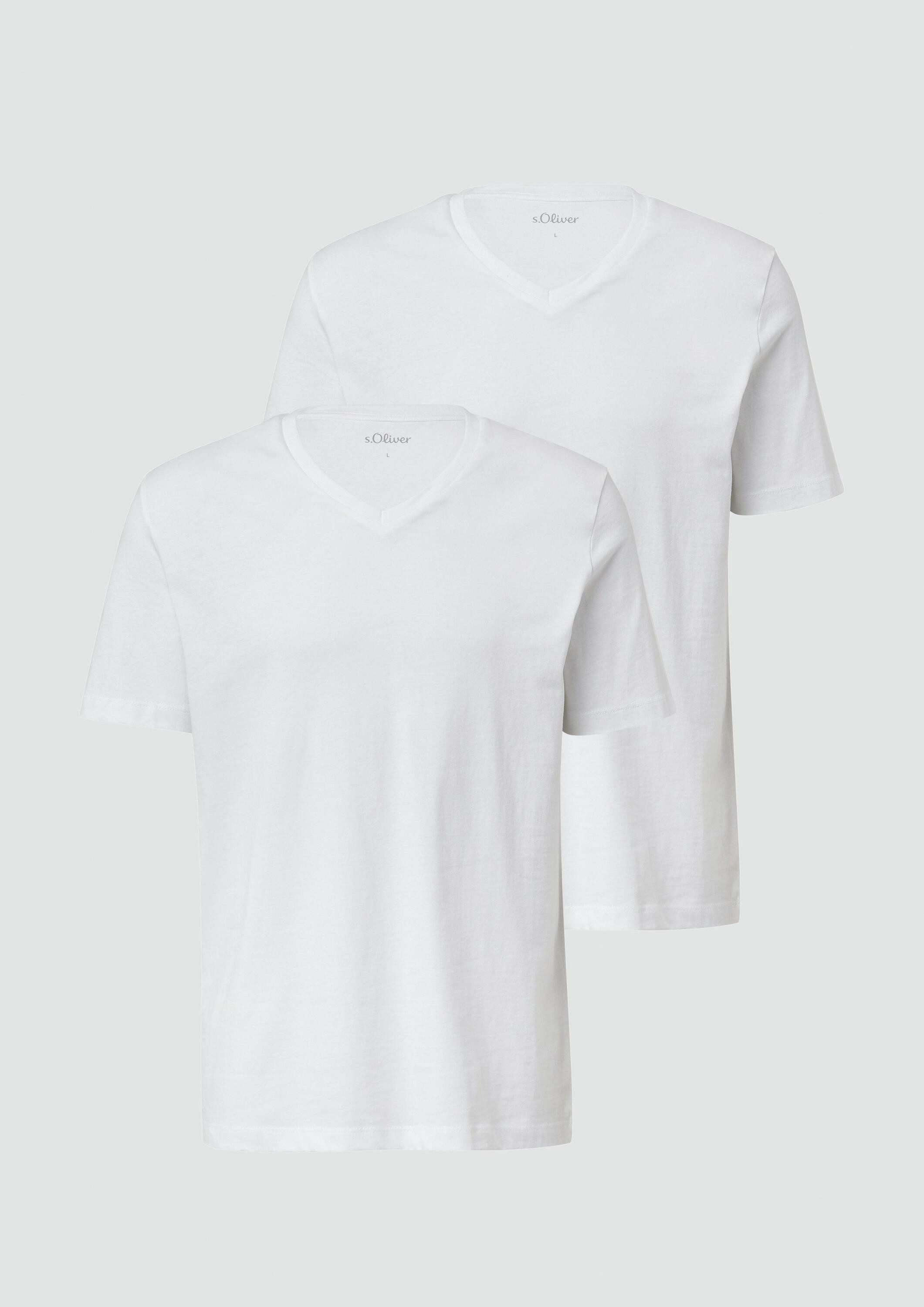 s.Oliver Kurzarmshirt T-Shirt Basic-T-Shirt aus Baumwolle im 2er-Pack