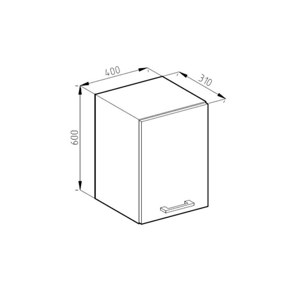 Vicco Hängeschrank R-Line, Beton/Weiß, 40 cm (1-St)