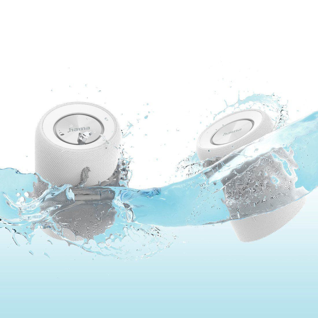 Hama Bluetooth-Lautsprecher Twin teilbar, Bluetooth-Lautsprecher weiß W) mobil) (2in1 (30 wasserdicht 30W, 3.0