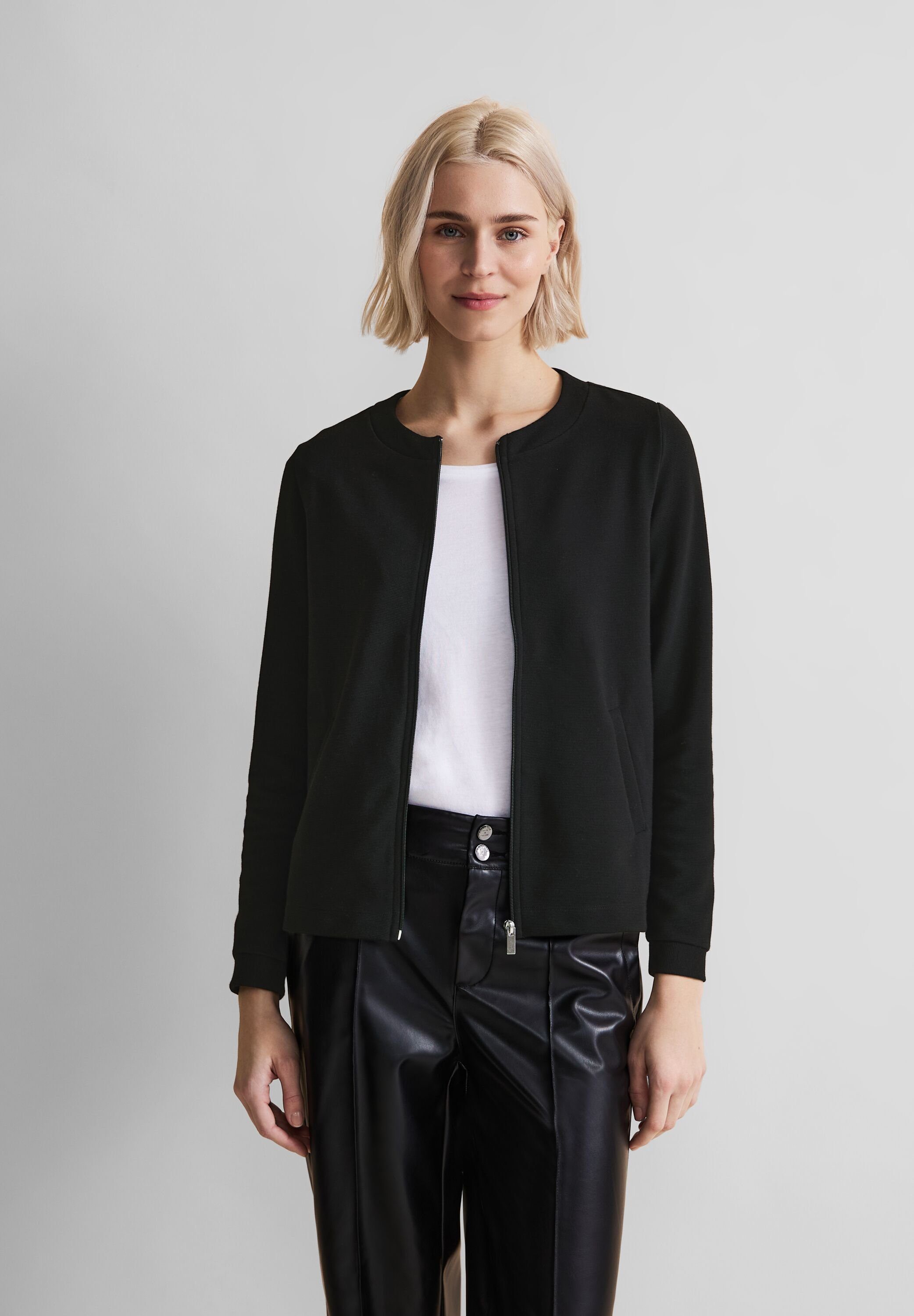 STREET ONE Shirtjacke mit Rundhalsausschnitt, Shirtjacke