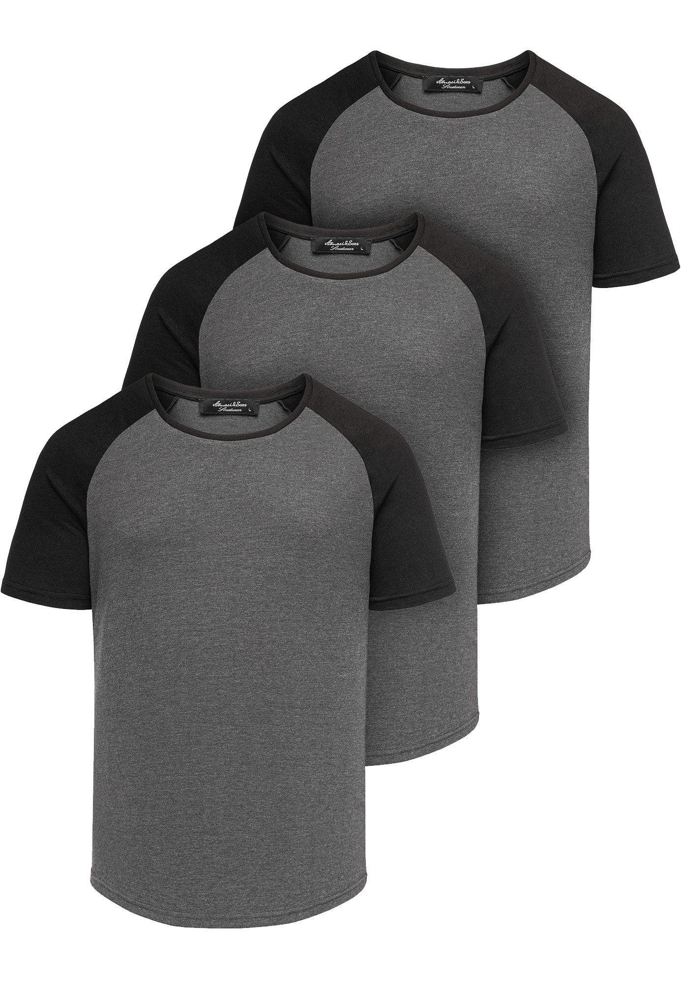 Amaci&Sons T-Shirt 3. OMAHA 3er-Pack T-Shirts günstig online kaufen