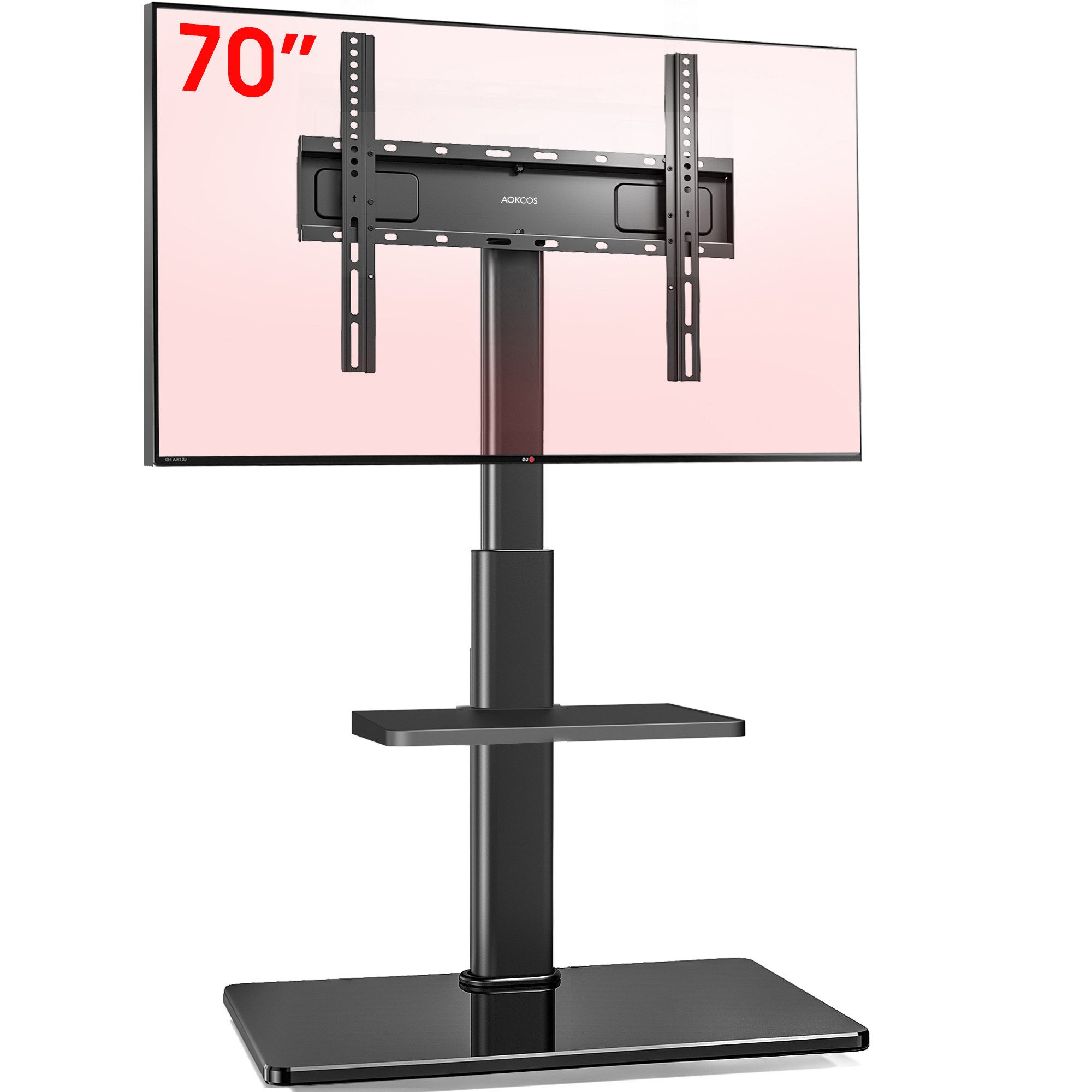 AOKCOS TV-Ständer, (bis 70 Zoll, mit Ablage)