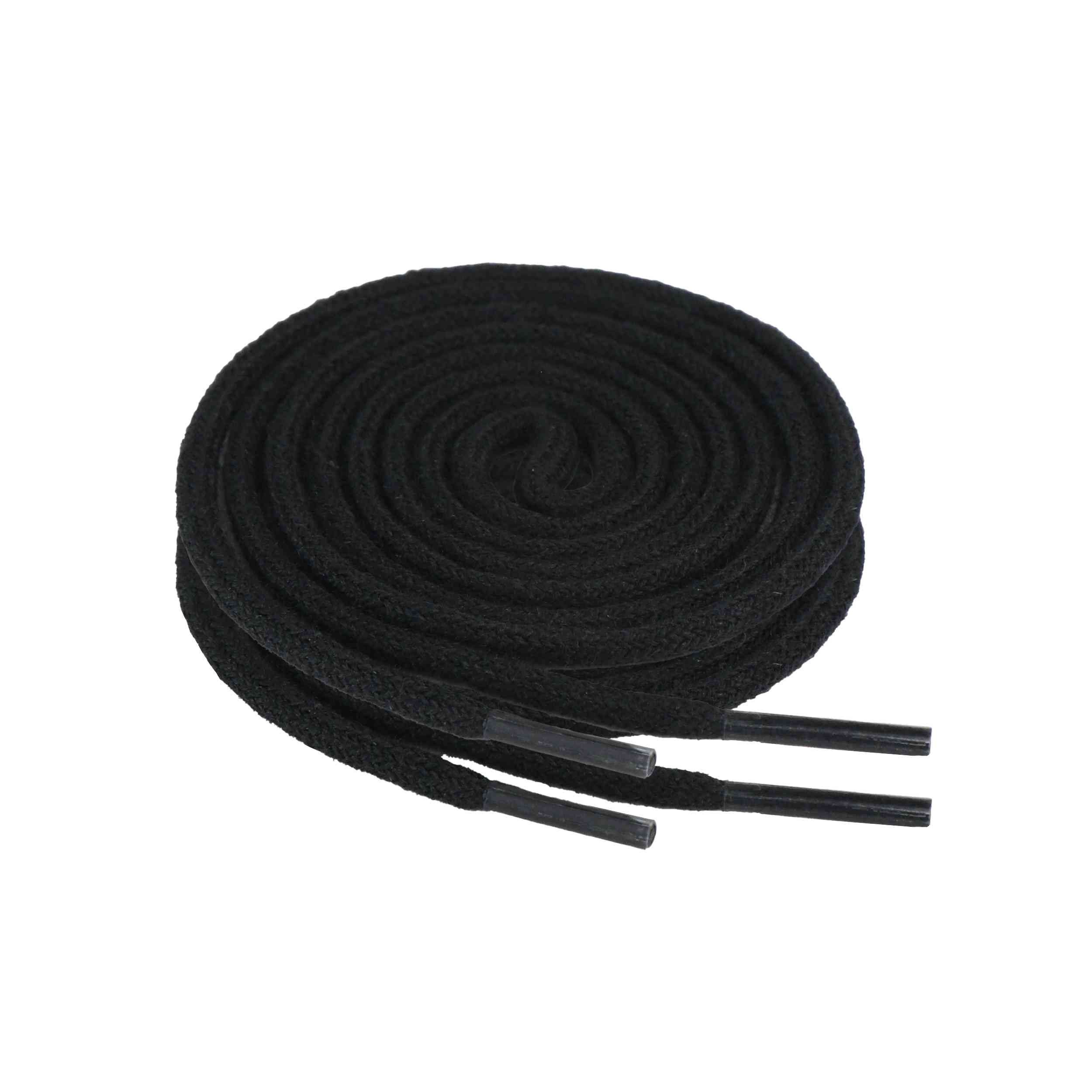 Schnürsenkel Schwarze runde Schnürsenkel 90cm – 1 Paar Baumwolle für Sneaker & Allt