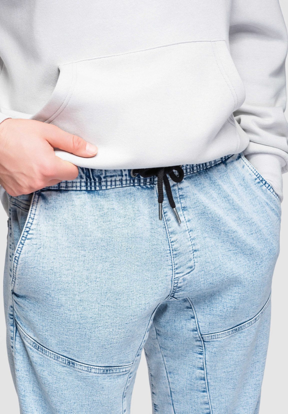 OMBRE Jeansshorts Shorts aus Denim für Männer mit Ziernähten