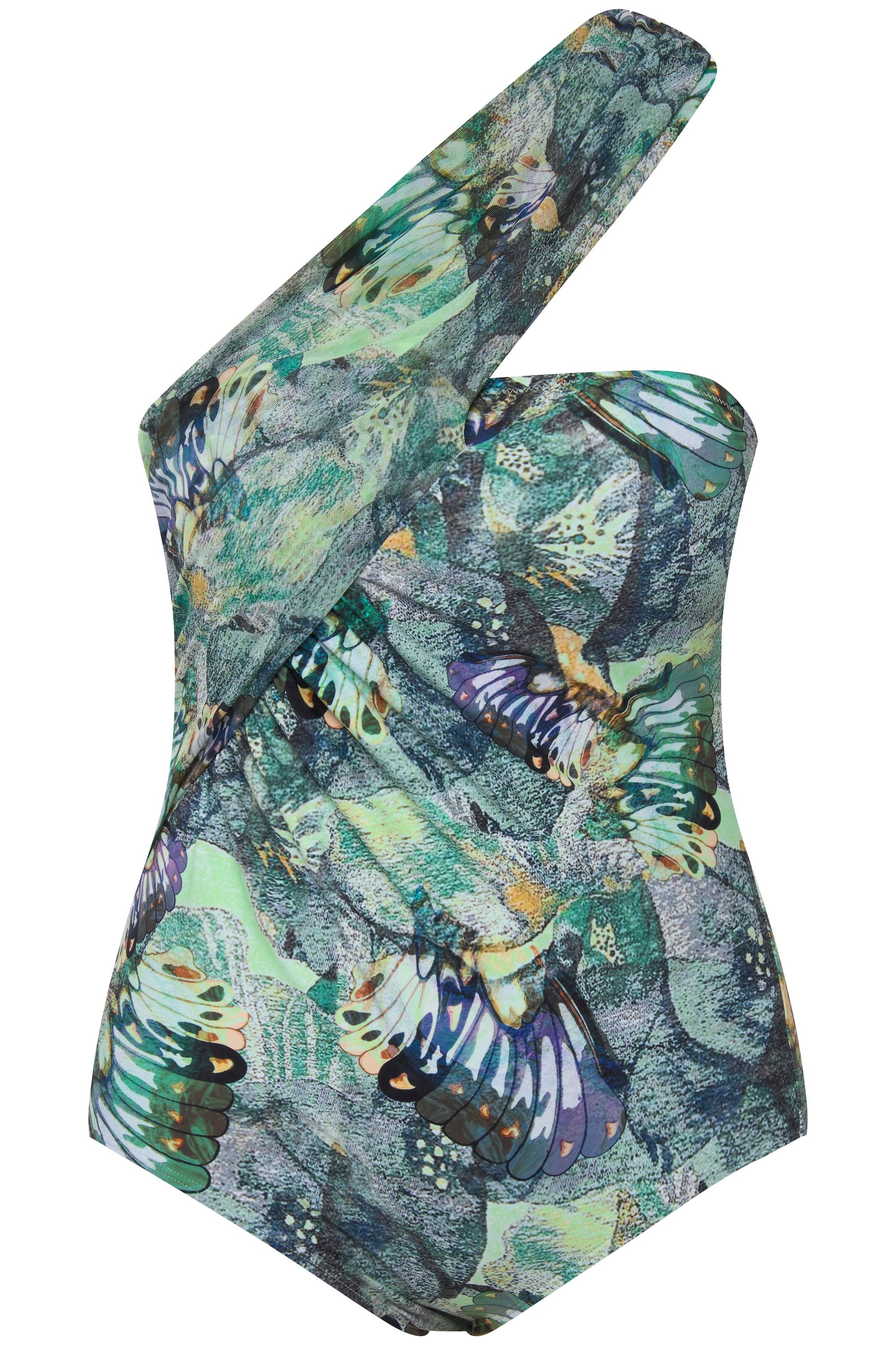Ulla Popken Badeanzug Badeanzug Schmetterling Mesh-Träger günstig online kaufen