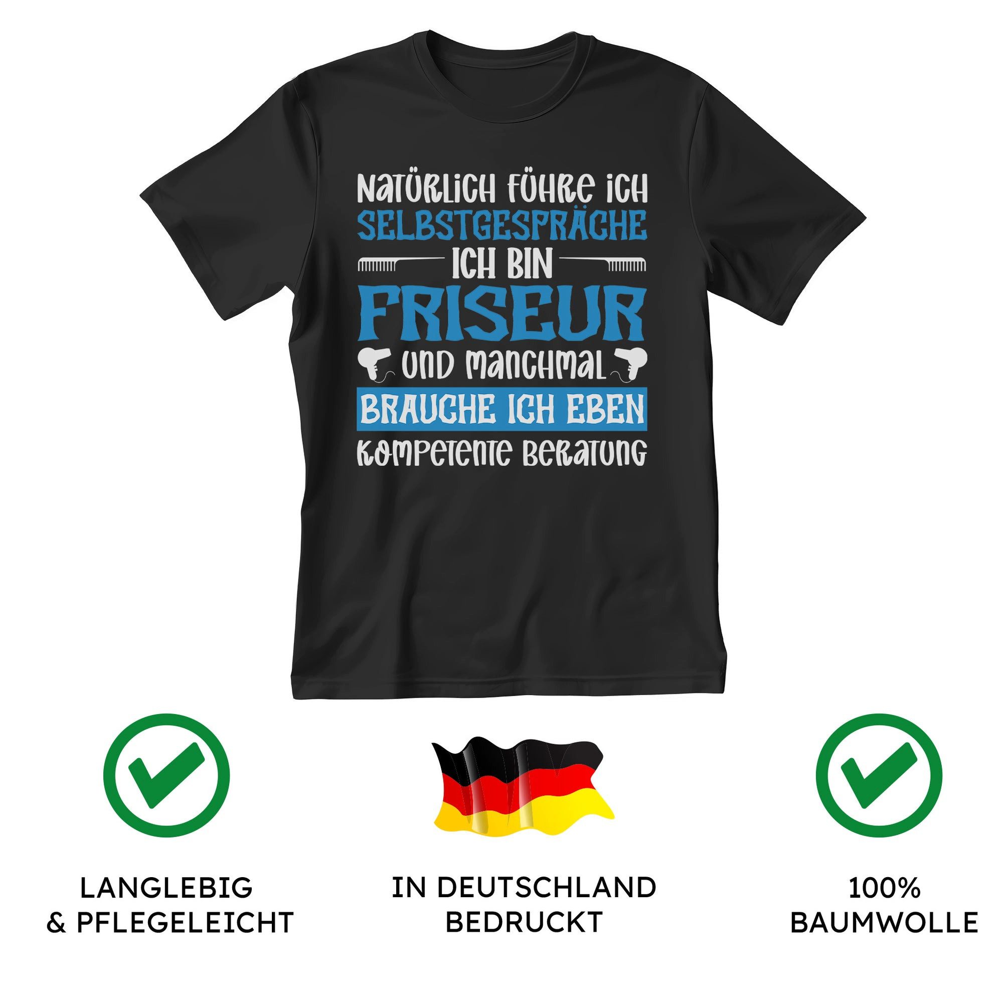 22Feels T-Shirt Friseur Geschenk Männer Spruch Beruf Ausbildung Abschluss IN DEUTSCHLAND BEDRUCKT