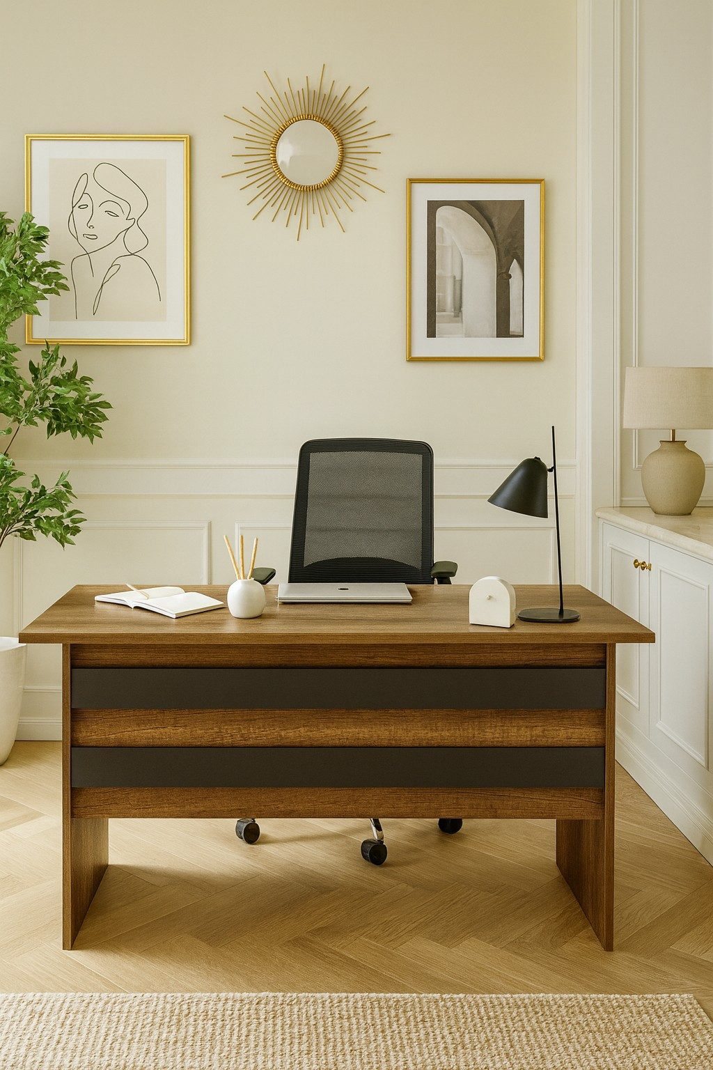 moebel-direkt-online Schreibtisch Großer Schreibtisch 140x60 cm, freistehend im Raum, Breite 140 cm